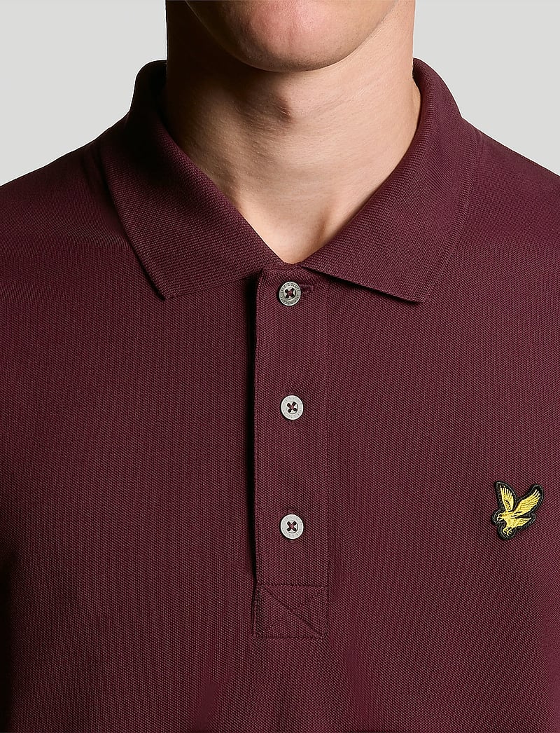 Lyle & Scott - Plain Polo Shirt - kortærmede poloer - burgundy - 5