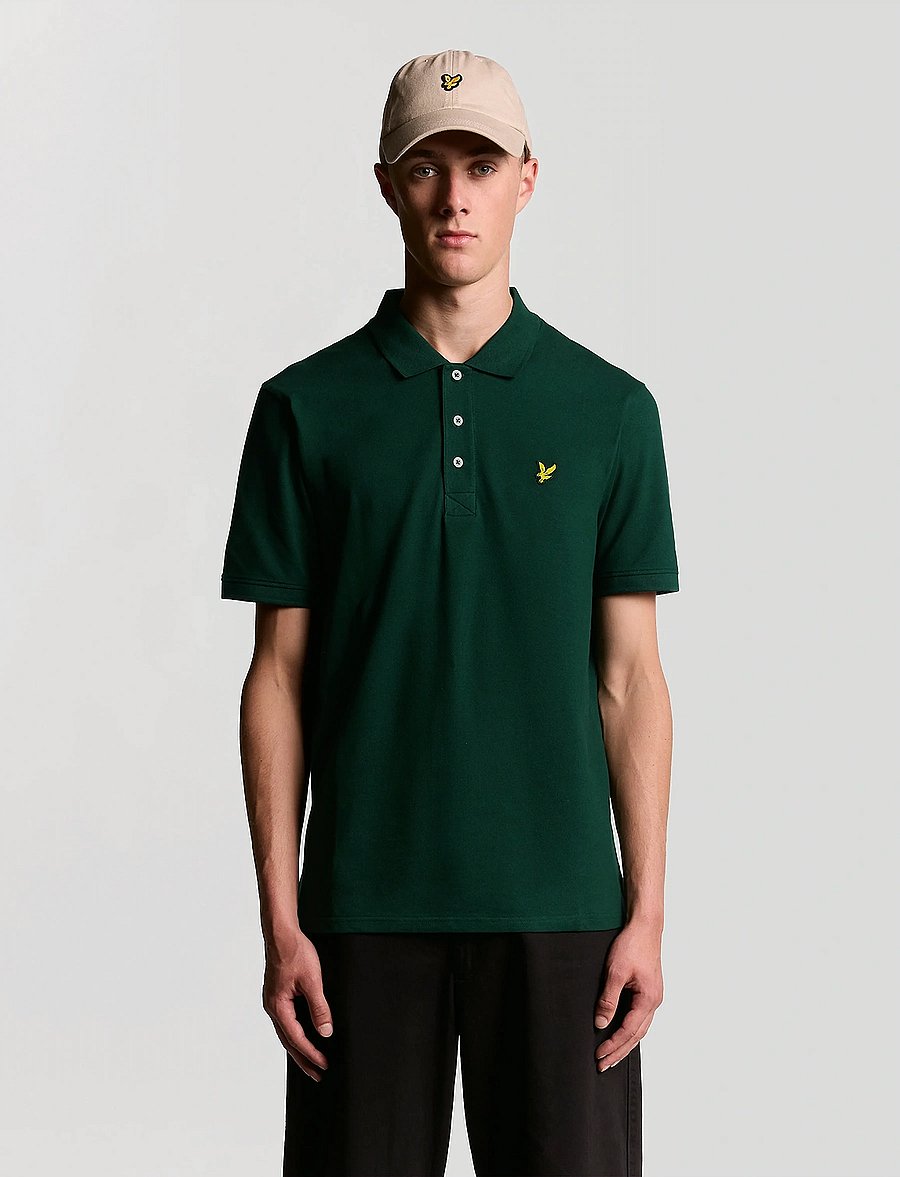 Lyle & Scott - Plain Polo Shirt - short-sleeved polos - dark green - 0
