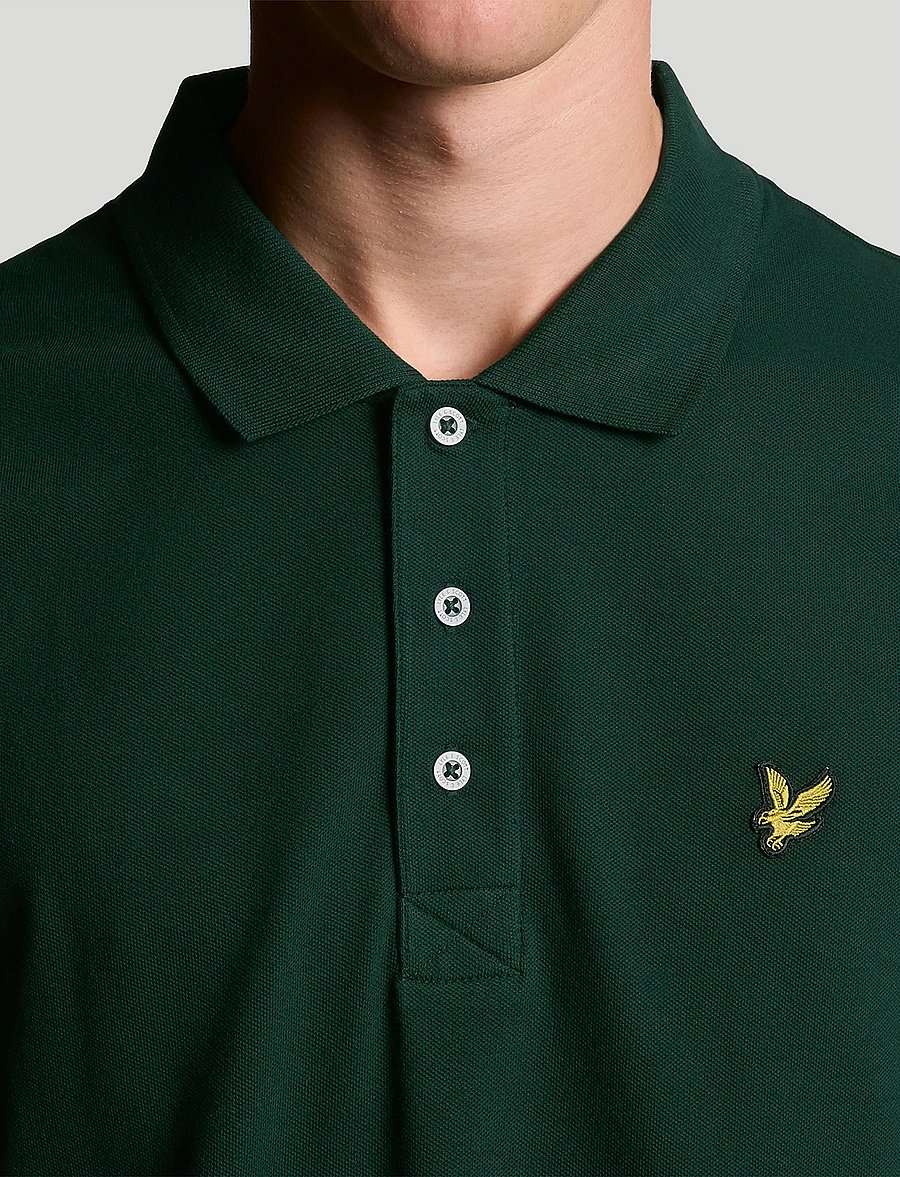 Lyle & Scott - Plain Polo Shirt - short-sleeved polos - dark green - 5