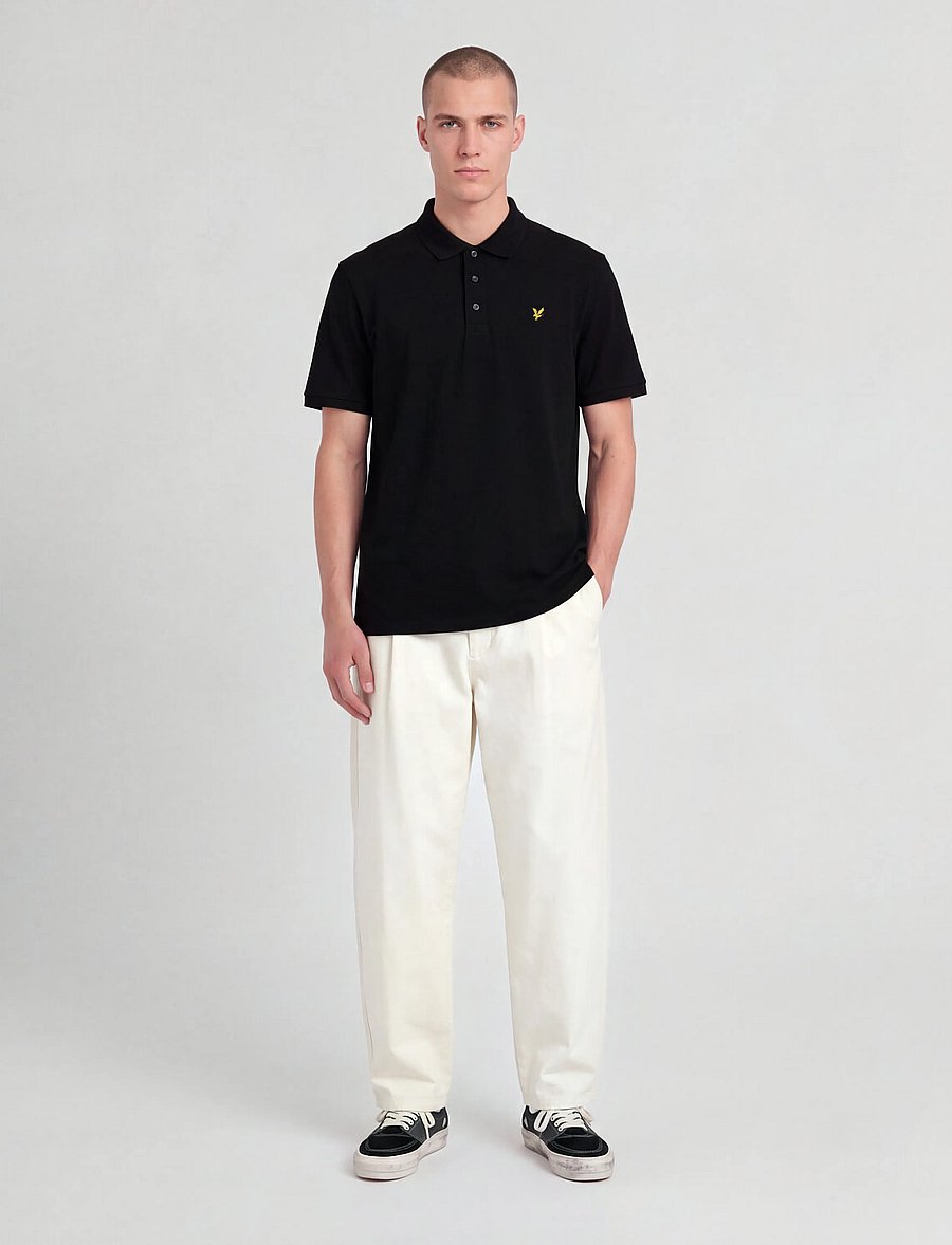 Lyle & Scott - Plain Polo Shirt - kortærmede poloer - jet black - 4