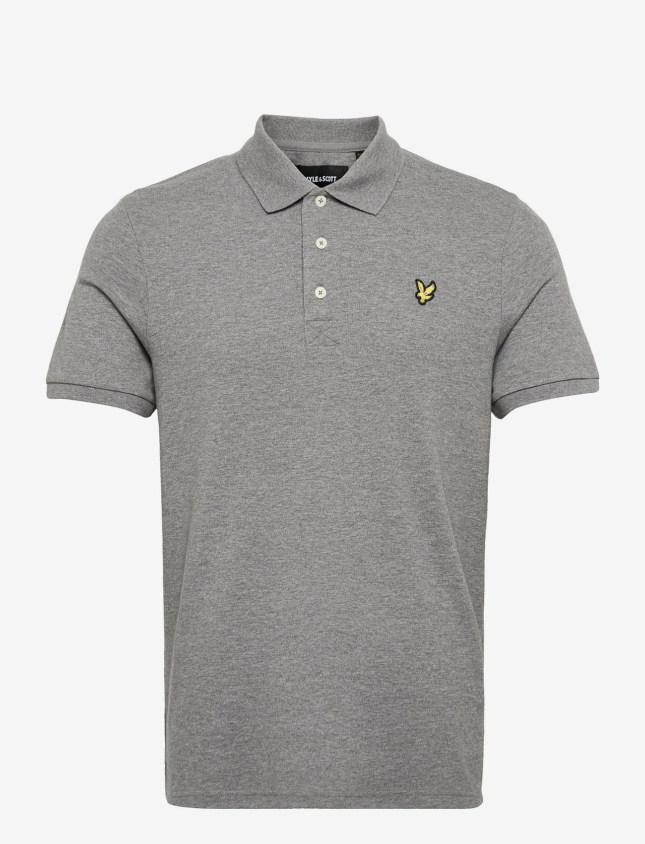 Lyle & Scott - Plain Polo Shirt - short-sleeved polos - mid grey marl - 0
