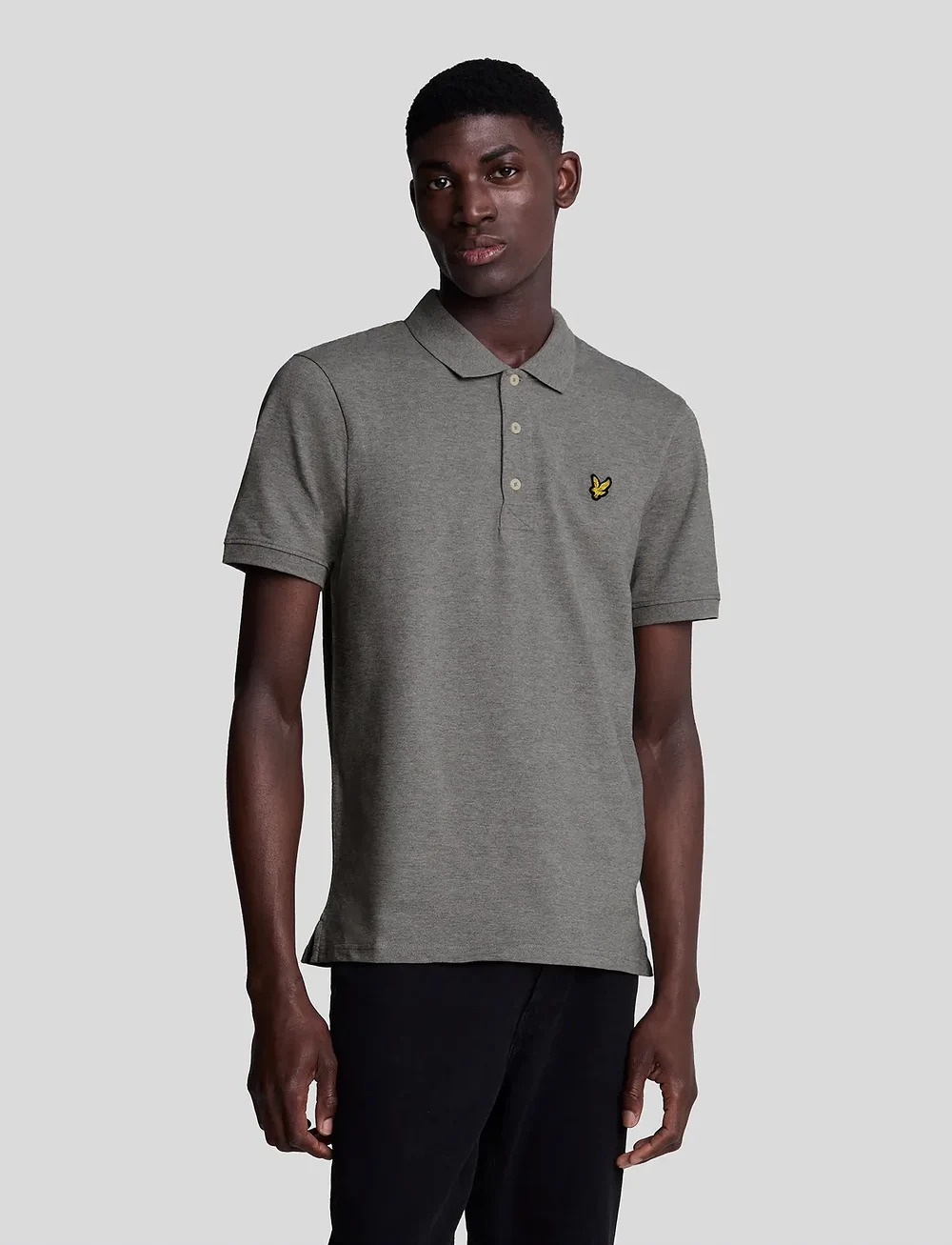 Lyle & Scott - Plain Polo Shirt - kortærmede poloer - mid grey marl - 0