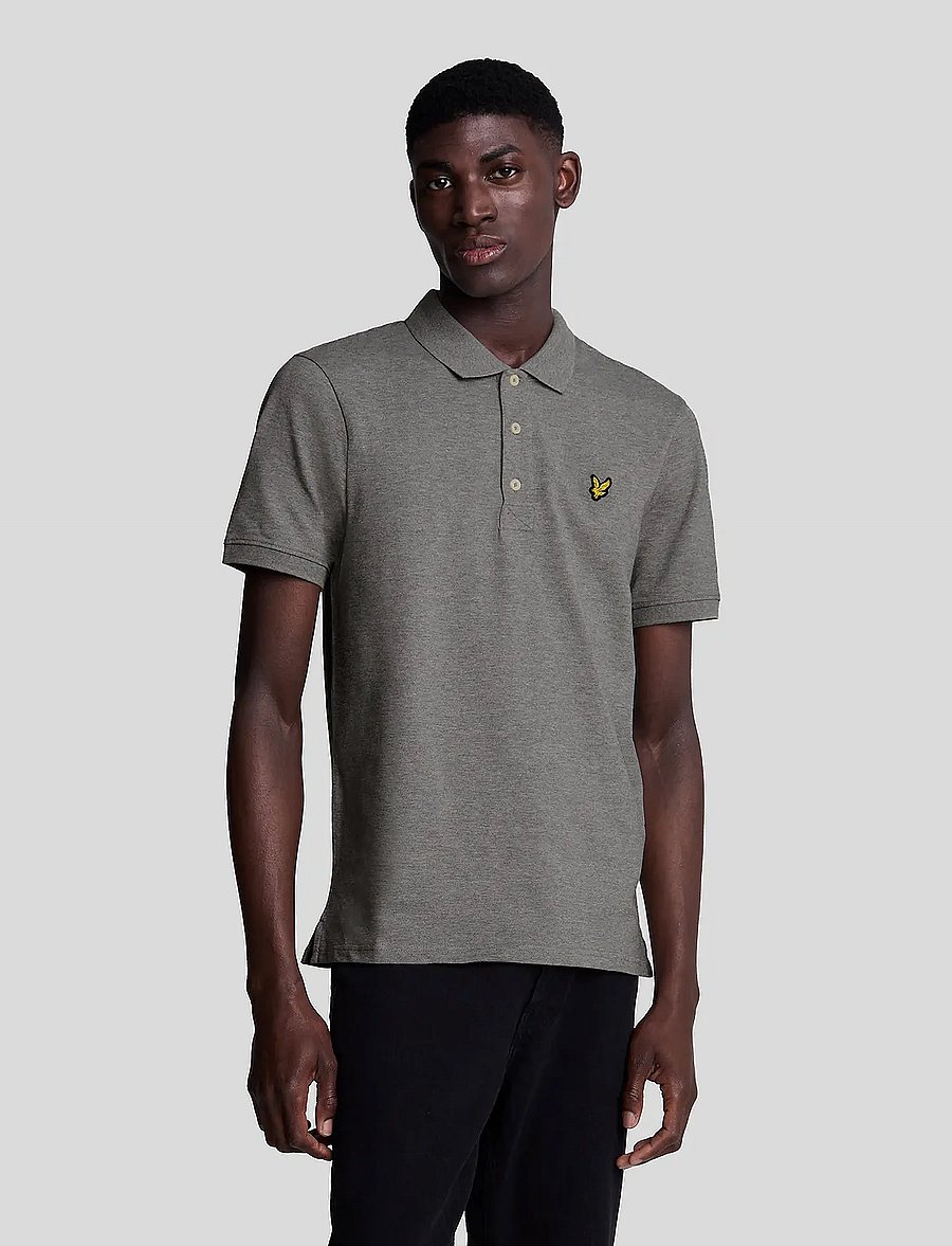 Lyle & Scott - Plain Polo Shirt - kurzärmelig - mid grey marl - 0