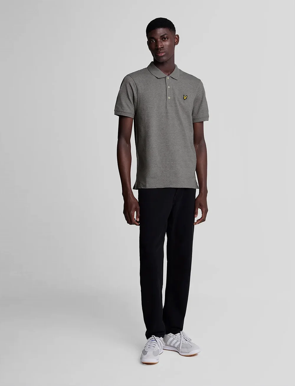 Lyle & Scott - Plain Polo Shirt - kortærmede poloer - mid grey marl - 4