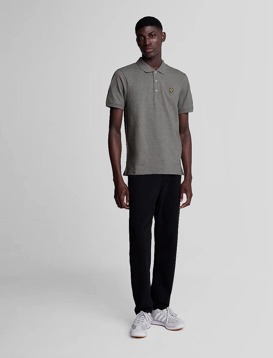 Lyle & Scott - Plain Polo Shirt - kurzärmelig - mid grey marl - 4