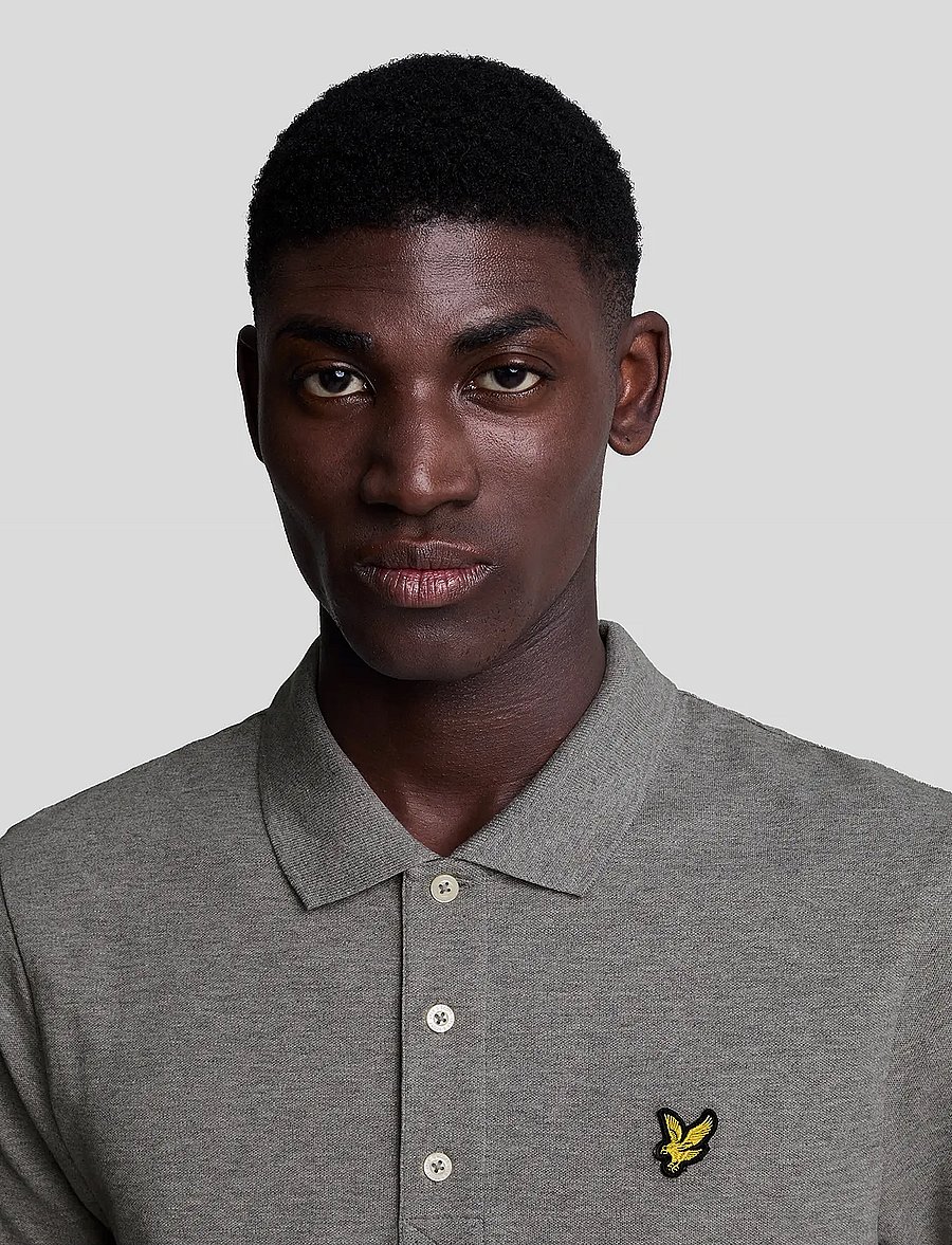 Lyle & Scott - Plain Polo Shirt - kurzärmelig - mid grey marl - 5