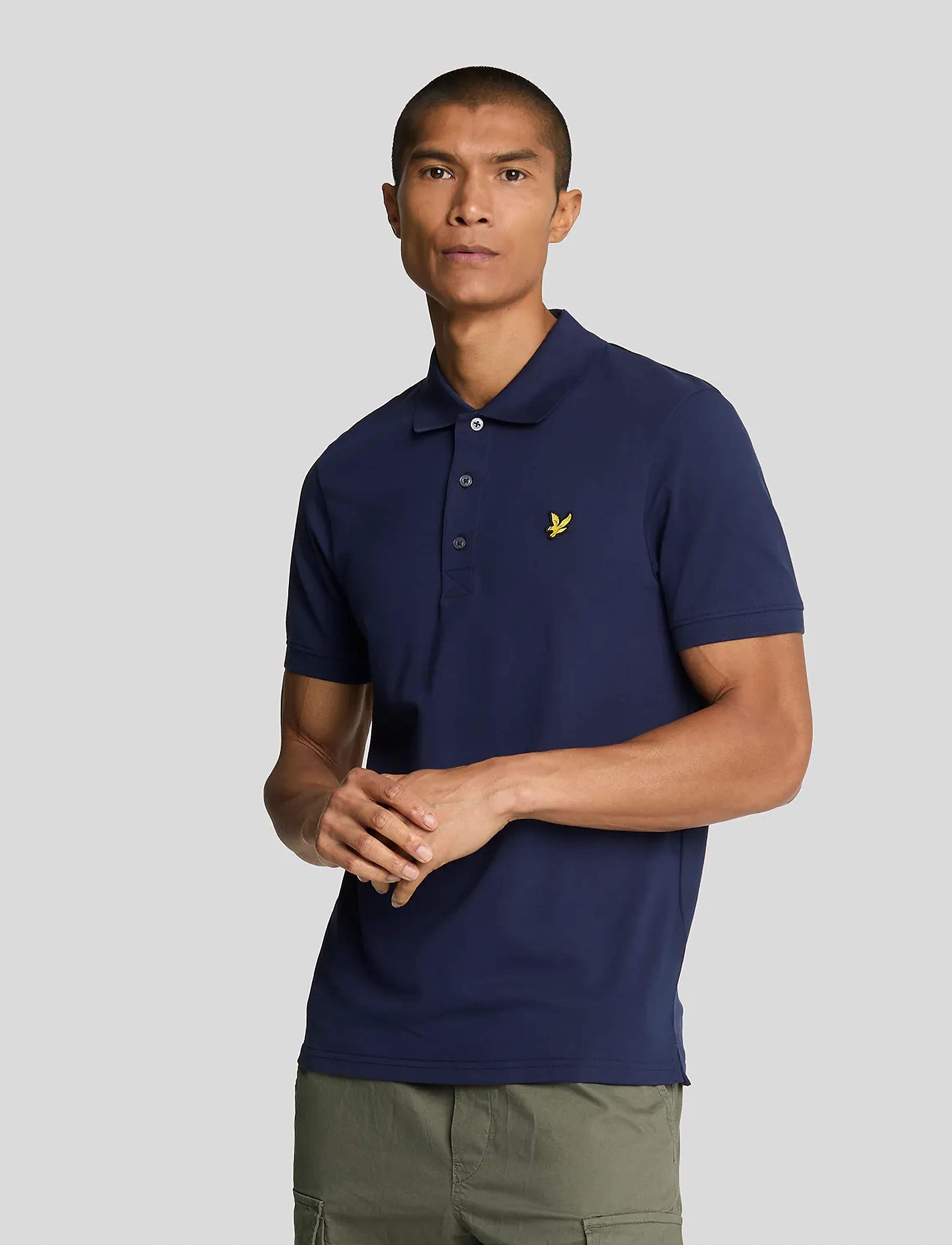 Lyle & Scott Plain Polo Shirt, M, Polos, Blau - Short-sleeved, Männerswear