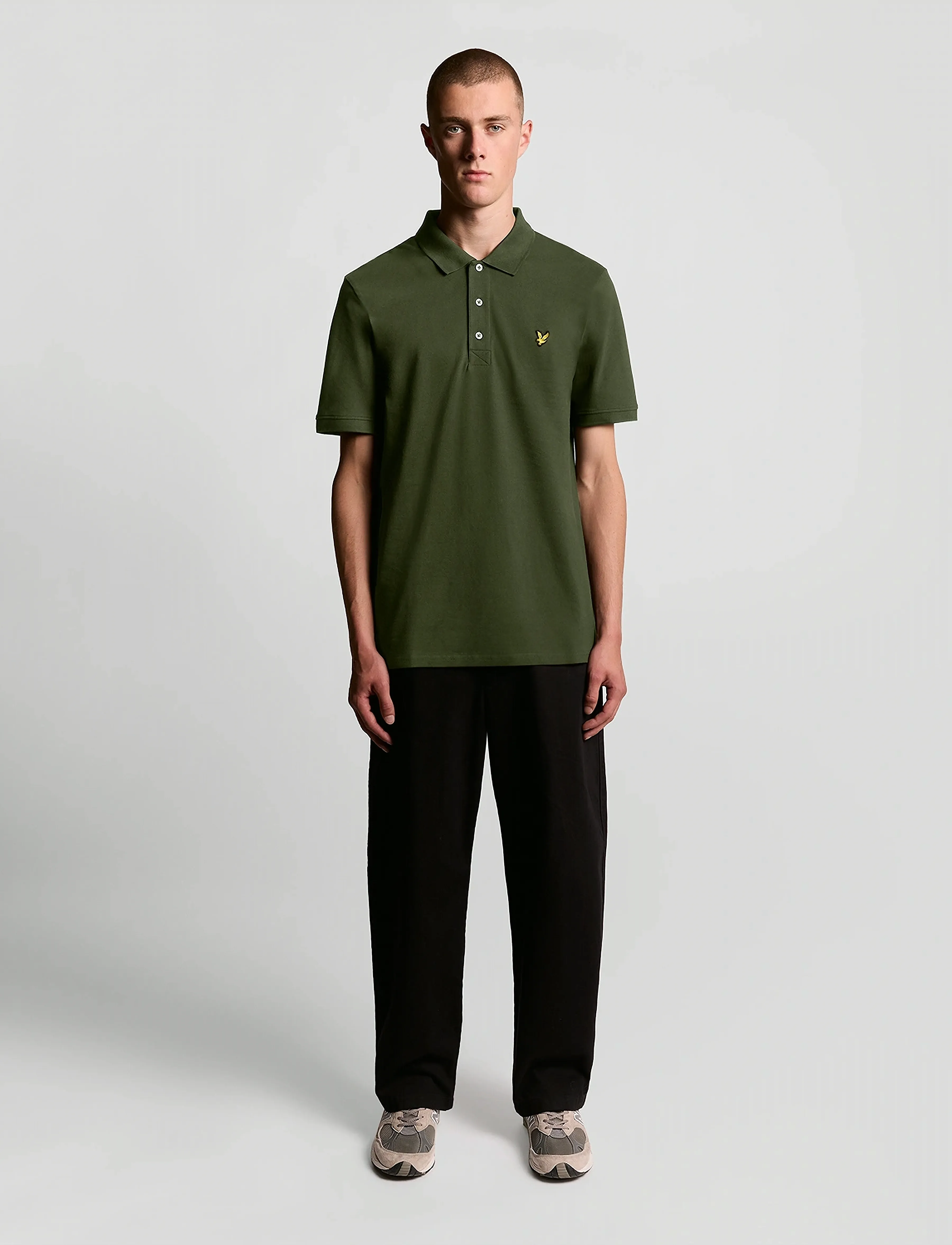 Lyle & Scott - Plain Polo Shirt - short-sleeved polos - olive - 4