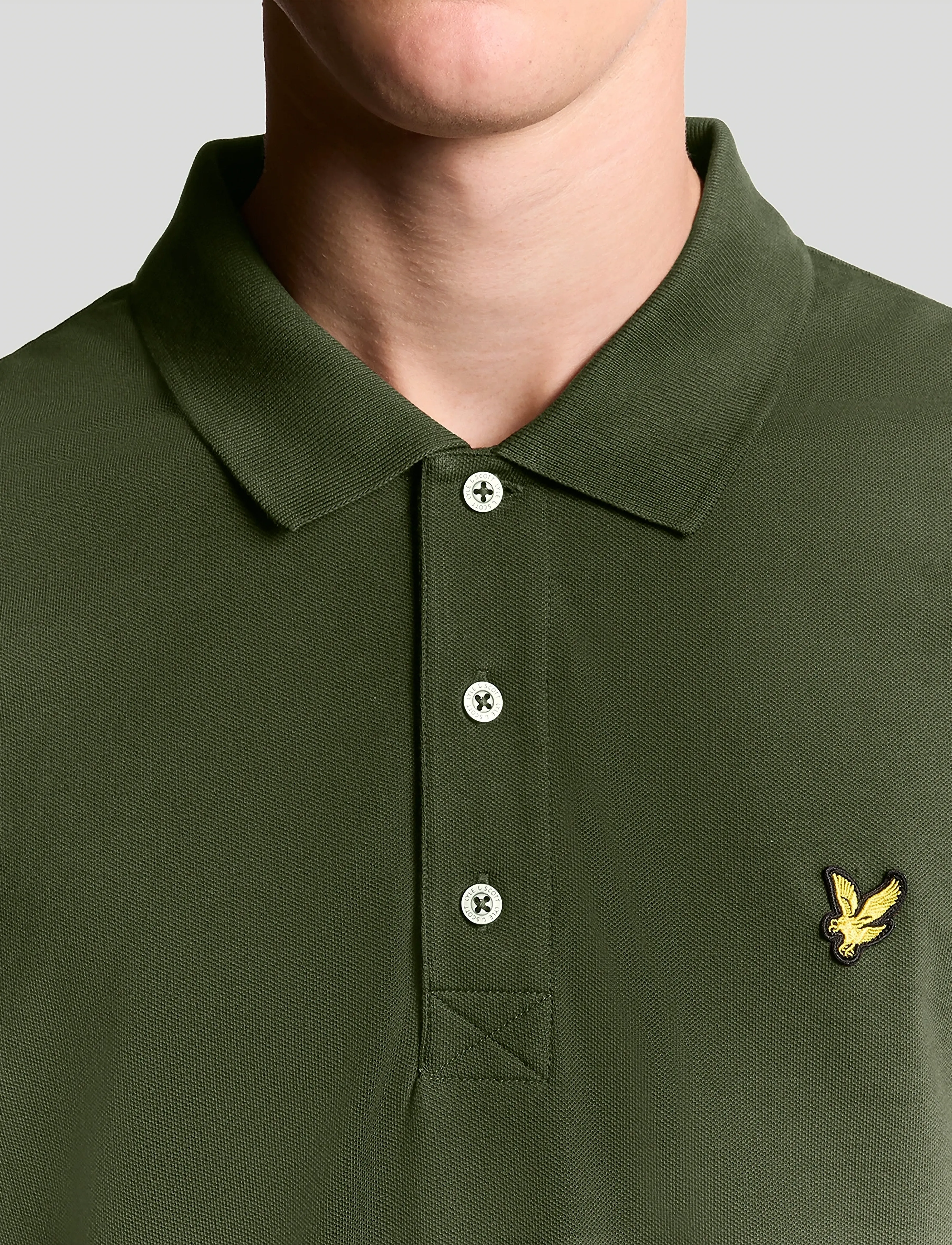 Lyle & Scott - Plain Polo Shirt - short-sleeved polos - olive - 5