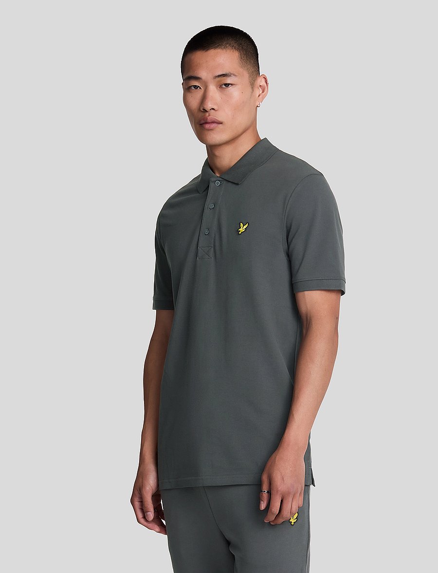 Lyle & Scott - Plain Polo Shirt - kurzärmelig - w635 gunmetal - 0