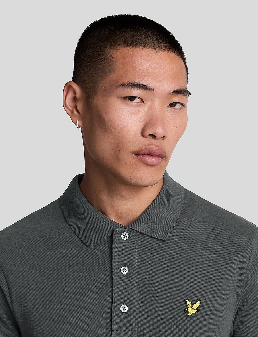 Lyle & Scott - Plain Polo Shirt - kurzärmelig - w635 gunmetal - 5