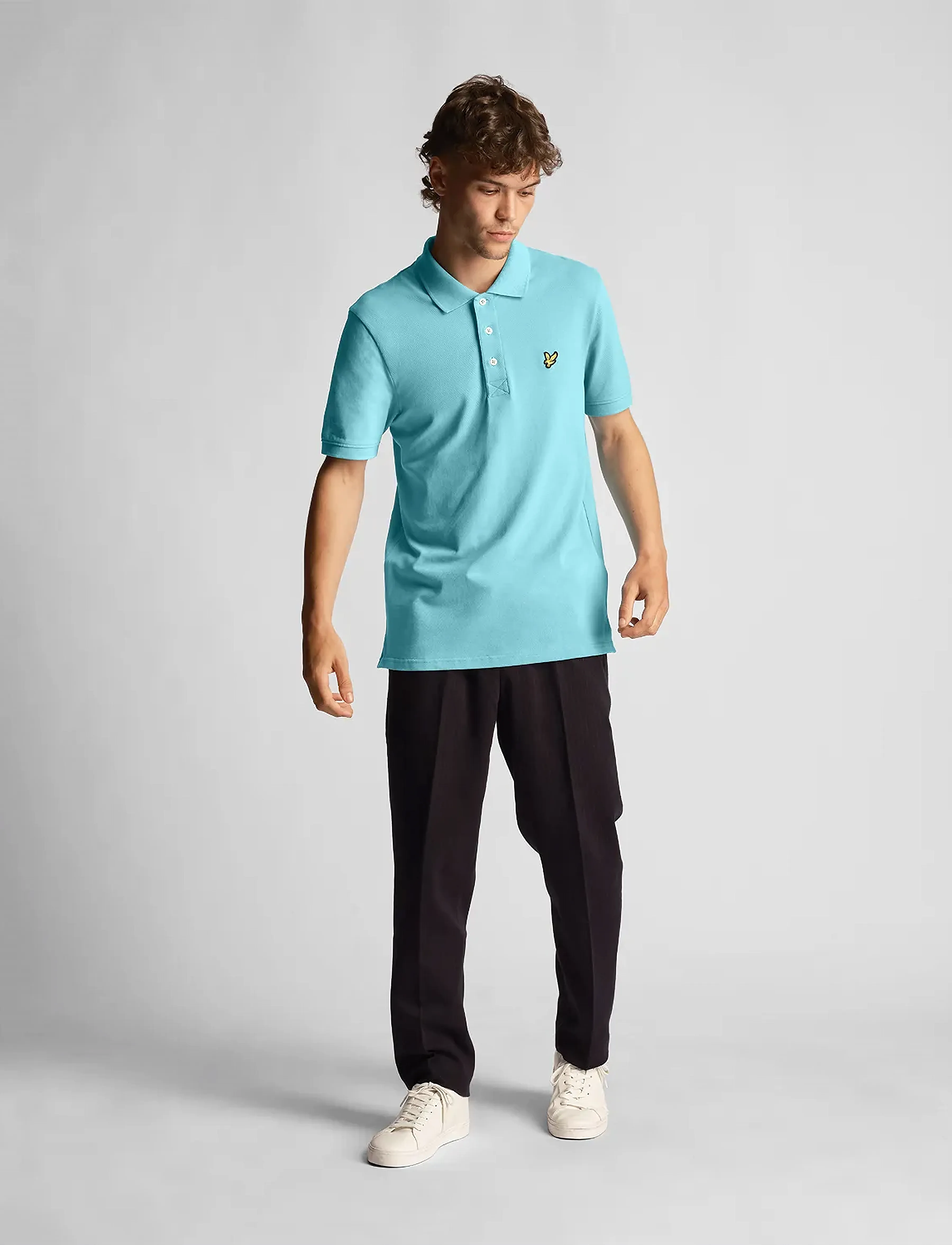Lyle & Scott - Plain Polo Shirt - kortærmede poloer - w990 alpine sky - 4