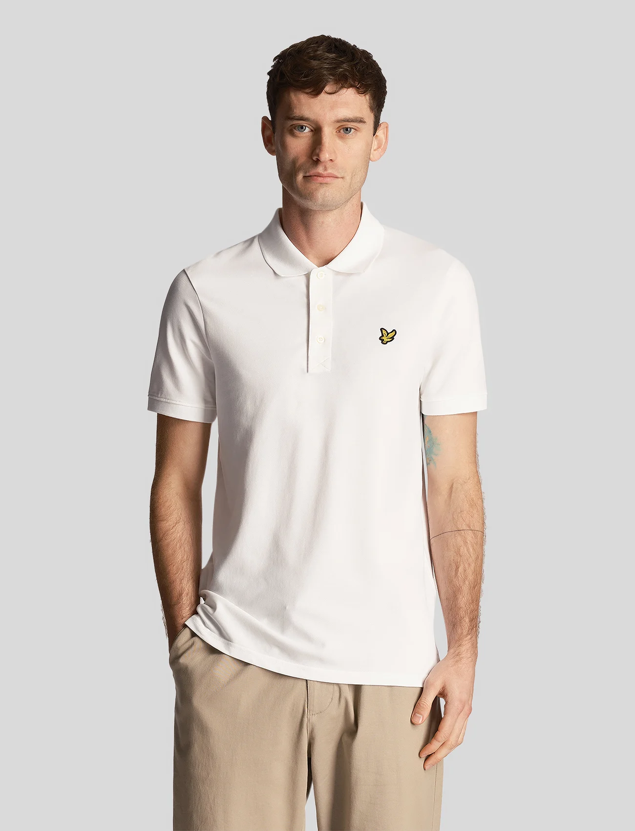 Lyle & Scott - Plain Polo Shirt - kortärmade pikéer - white - 0