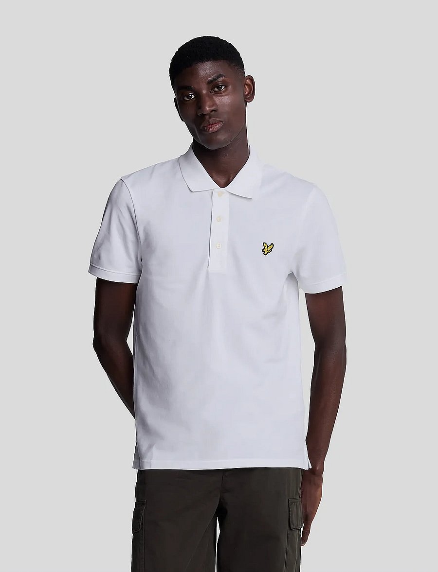 Lyle & Scott - Plain Polo Shirt - kortärmade pikéer - white - 0