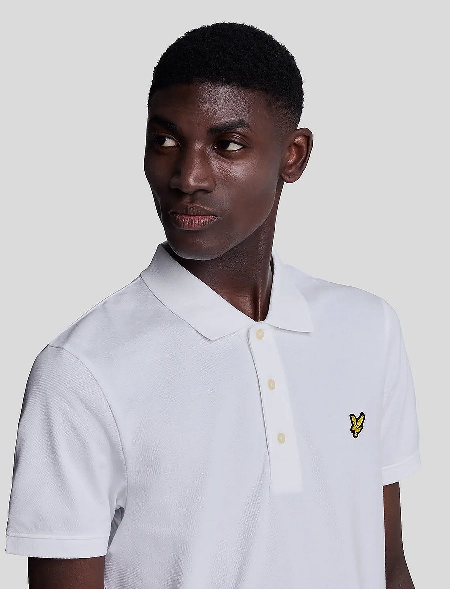 Lyle & Scott - Plain Polo Shirt - kortärmade pikéer - white - 5