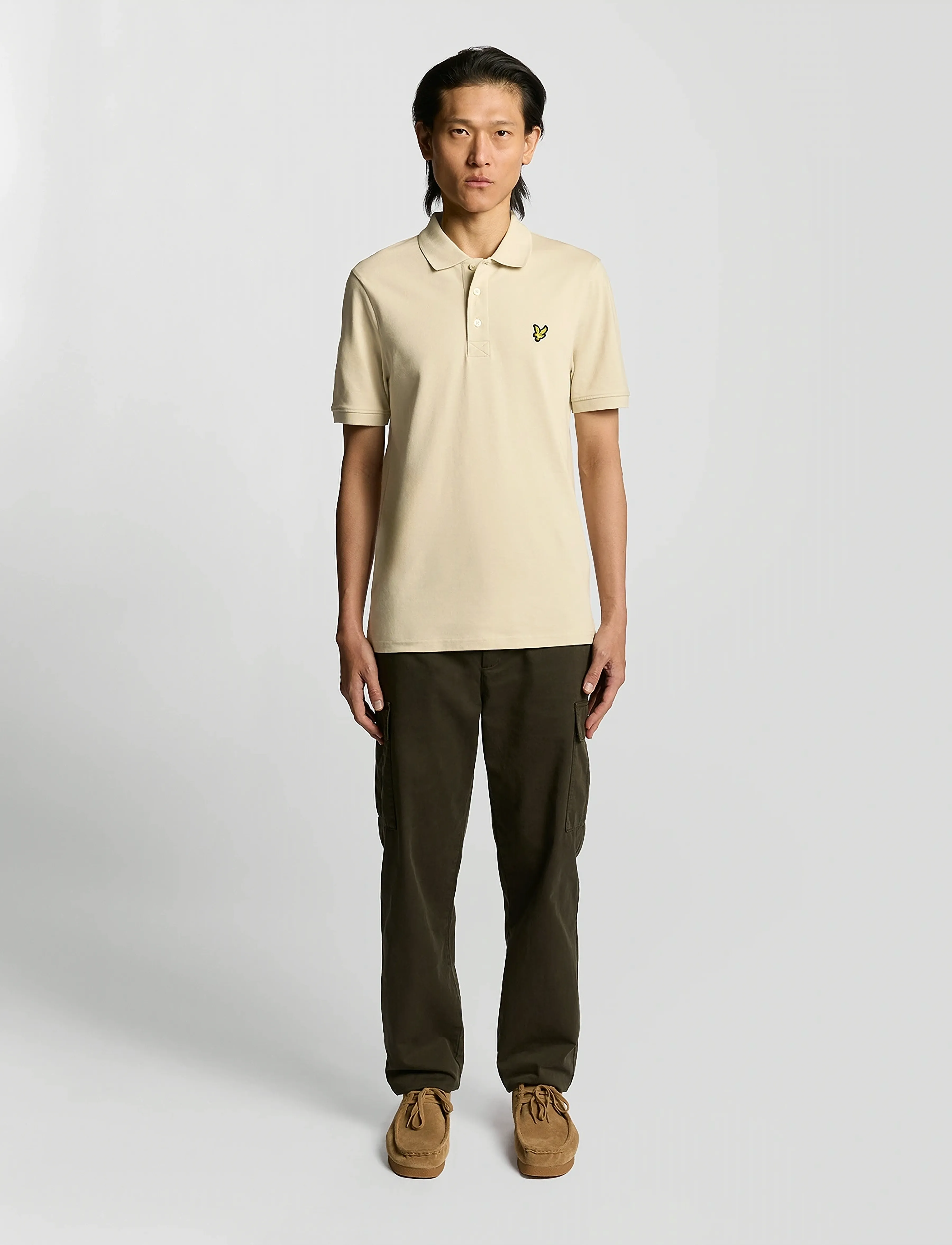 Lyle & Scott - Plain Polo Shirt - kortærmede poloer - x865 grey taupe - 4