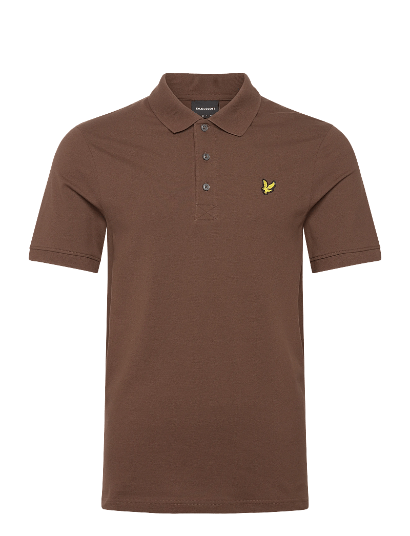 Lyle & Scott - Plain Polo Shirt - kortærmede poloer - y045 bottle brown - 1