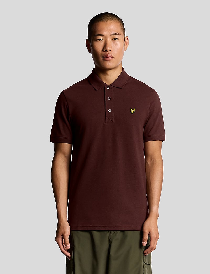 Lyle & Scott - Plain Polo Shirt - kortærmede poloer - y045 bottle brown - 0