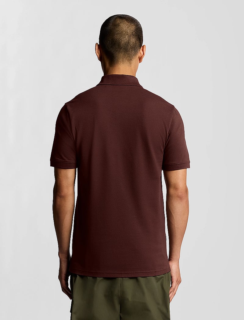 Lyle & Scott - Plain Polo Shirt - kortærmede poloer - y045 bottle brown - 3