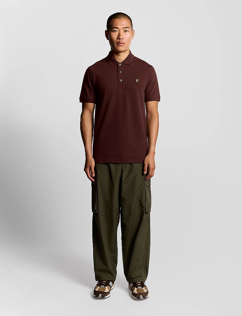 Lyle & Scott - Plain Polo Shirt - kortærmede poloer - y045 bottle brown - 4
