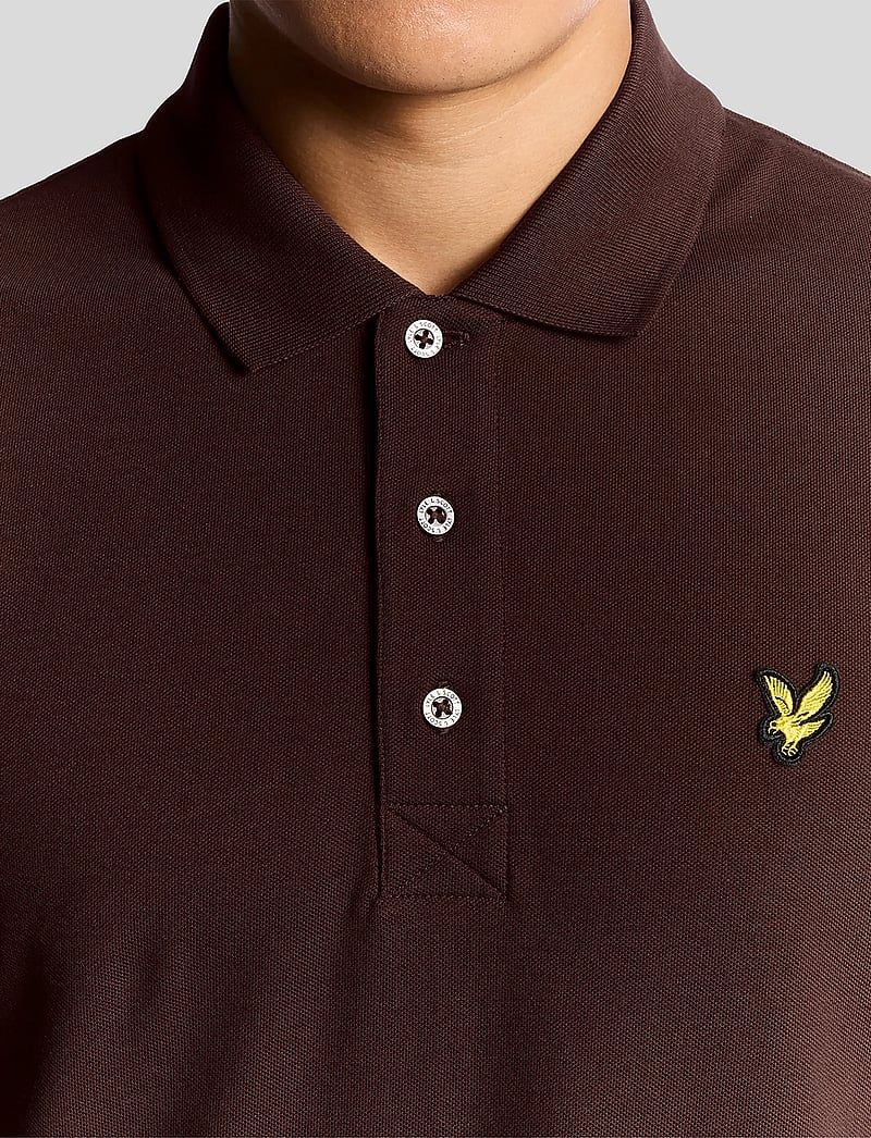 Lyle & Scott - Plain Polo Shirt - kortærmede poloer - y045 bottle brown - 5