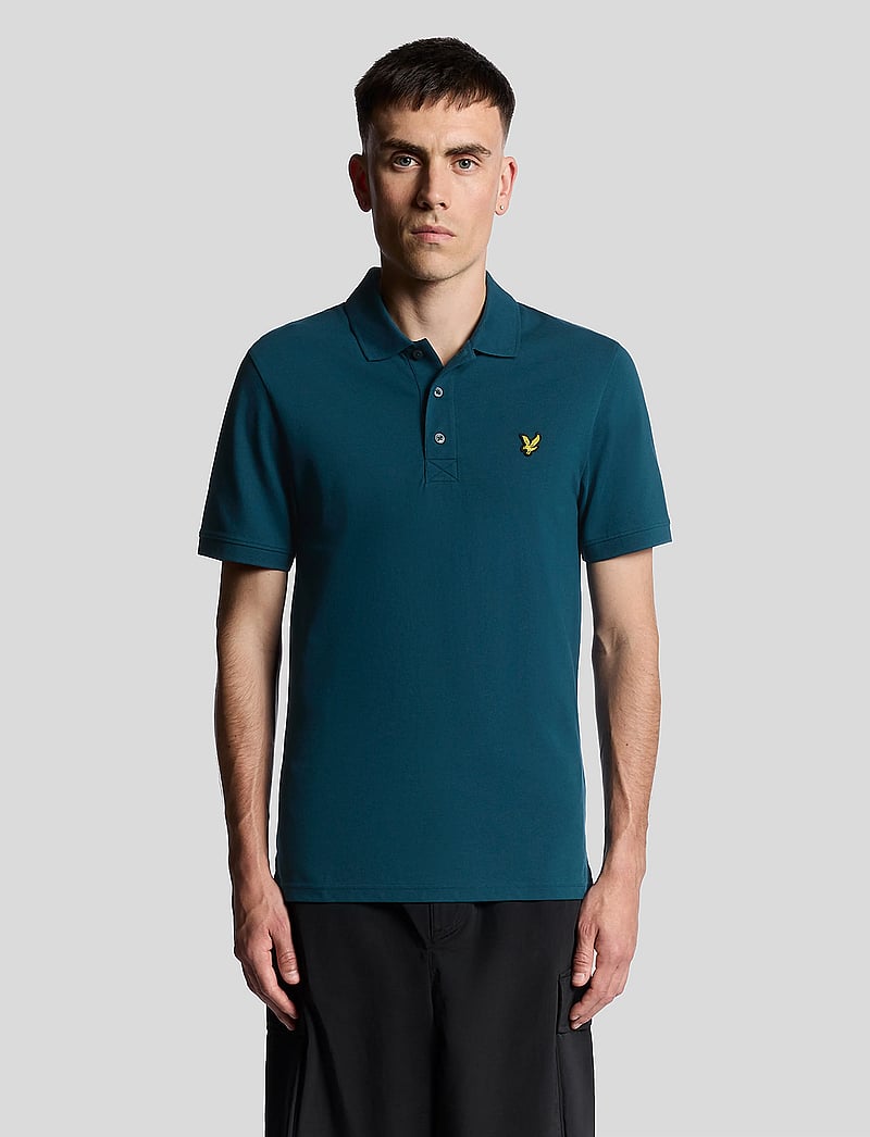 Lyle & Scott - Plain Polo Shirt - kortærmede poloer - y066 rich teal - 0