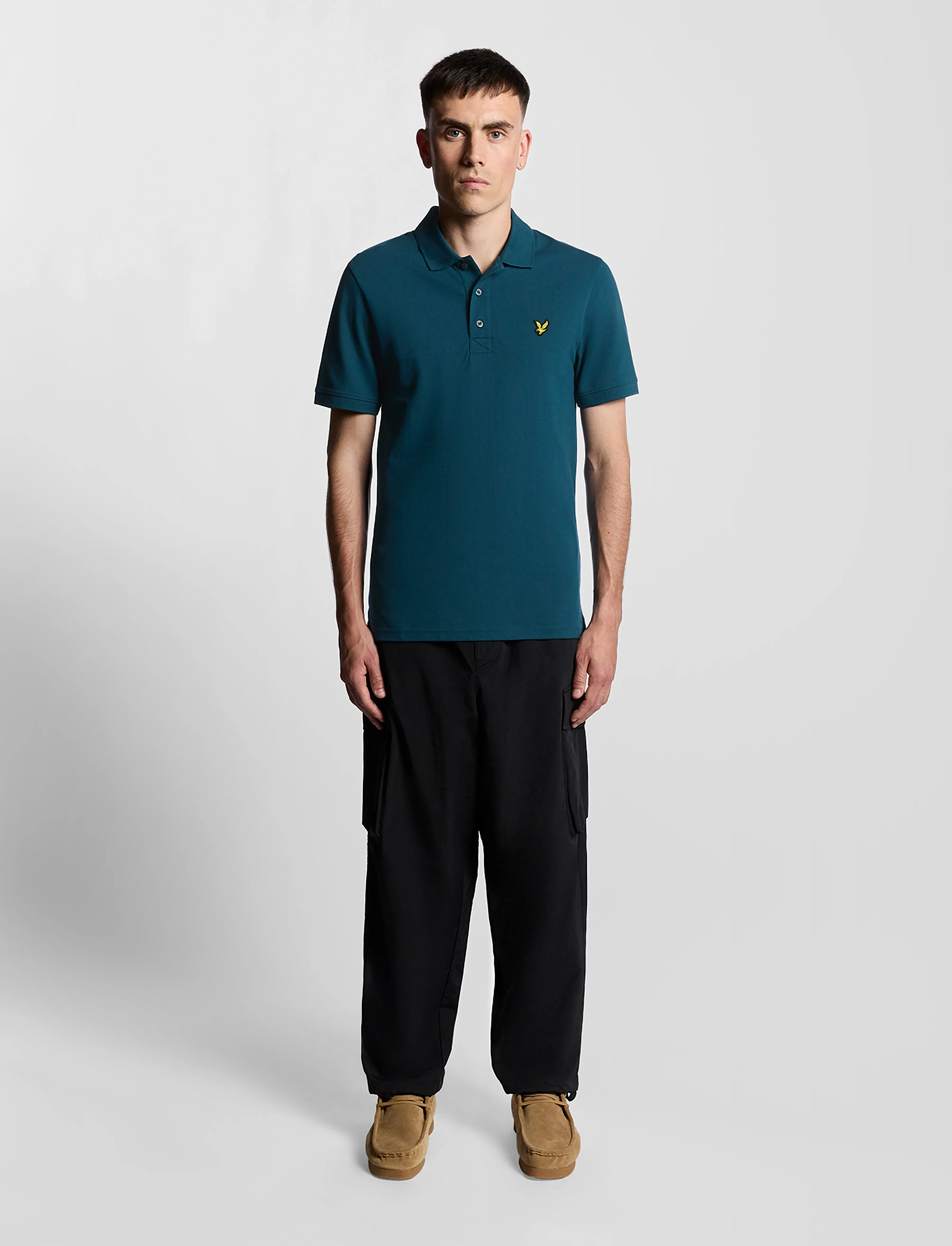 Lyle & Scott - Plain Polo Shirt - short-sleeved polos - y066 rich teal - 4