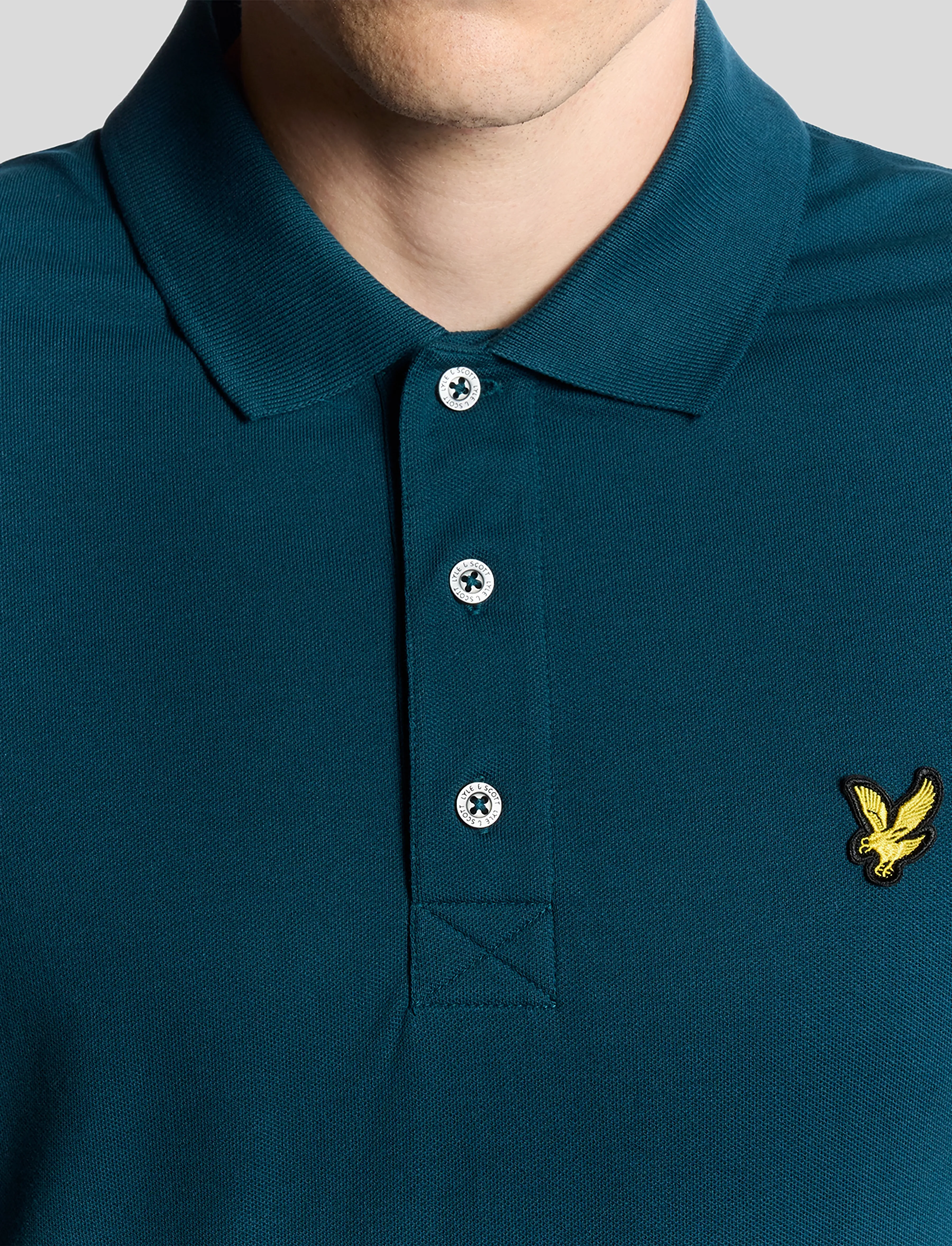 Lyle & Scott - Plain Polo Shirt - short-sleeved polos - y066 rich teal - 5