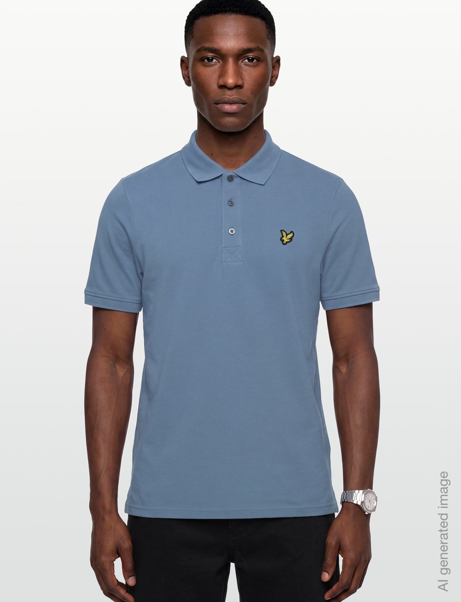 Lyle & Scott - Plain Polo Shirt - kurzärmelig - power blue - 3