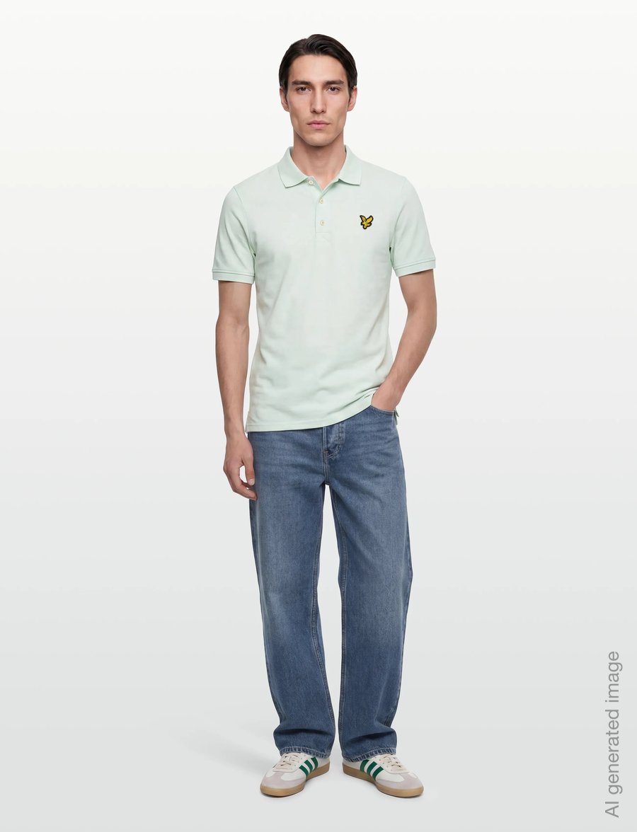 Lyle & Scott - Plain Polo Shirt - kortærmede poloer - y124 blue ice - 0
