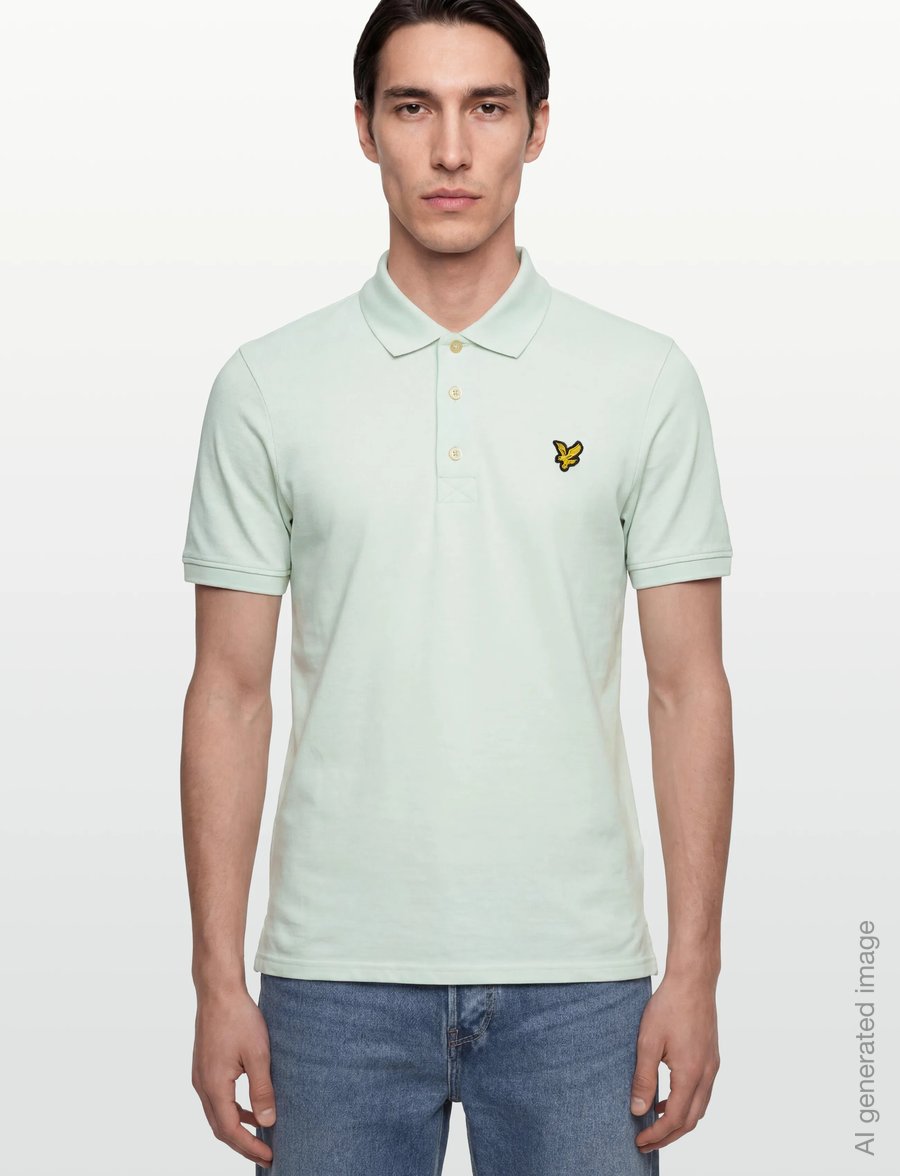 Lyle & Scott - Plain Polo Shirt - kortærmede poloer - y124 blue ice - 3