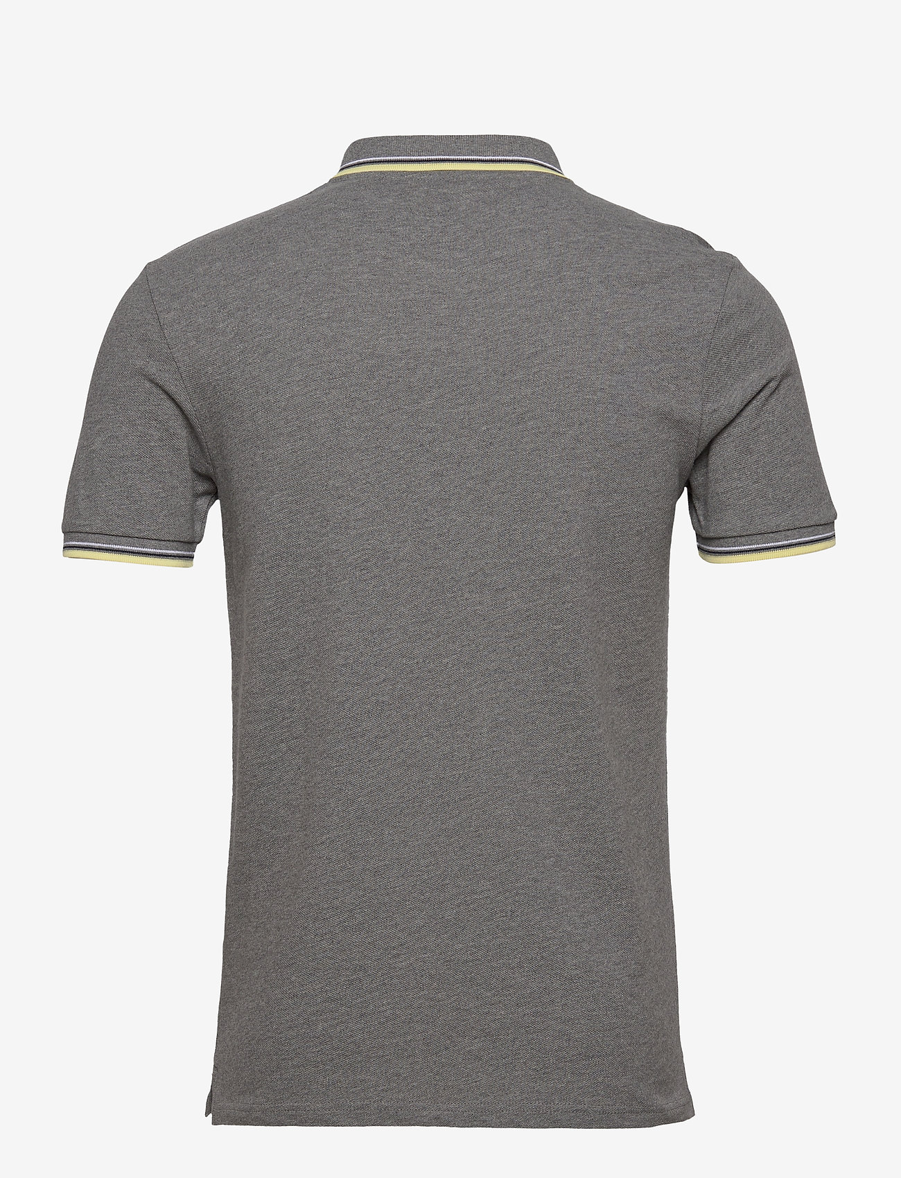 Lyle & Scott - Tipped Polo Shirt - mid grey marl/ lemon - 1