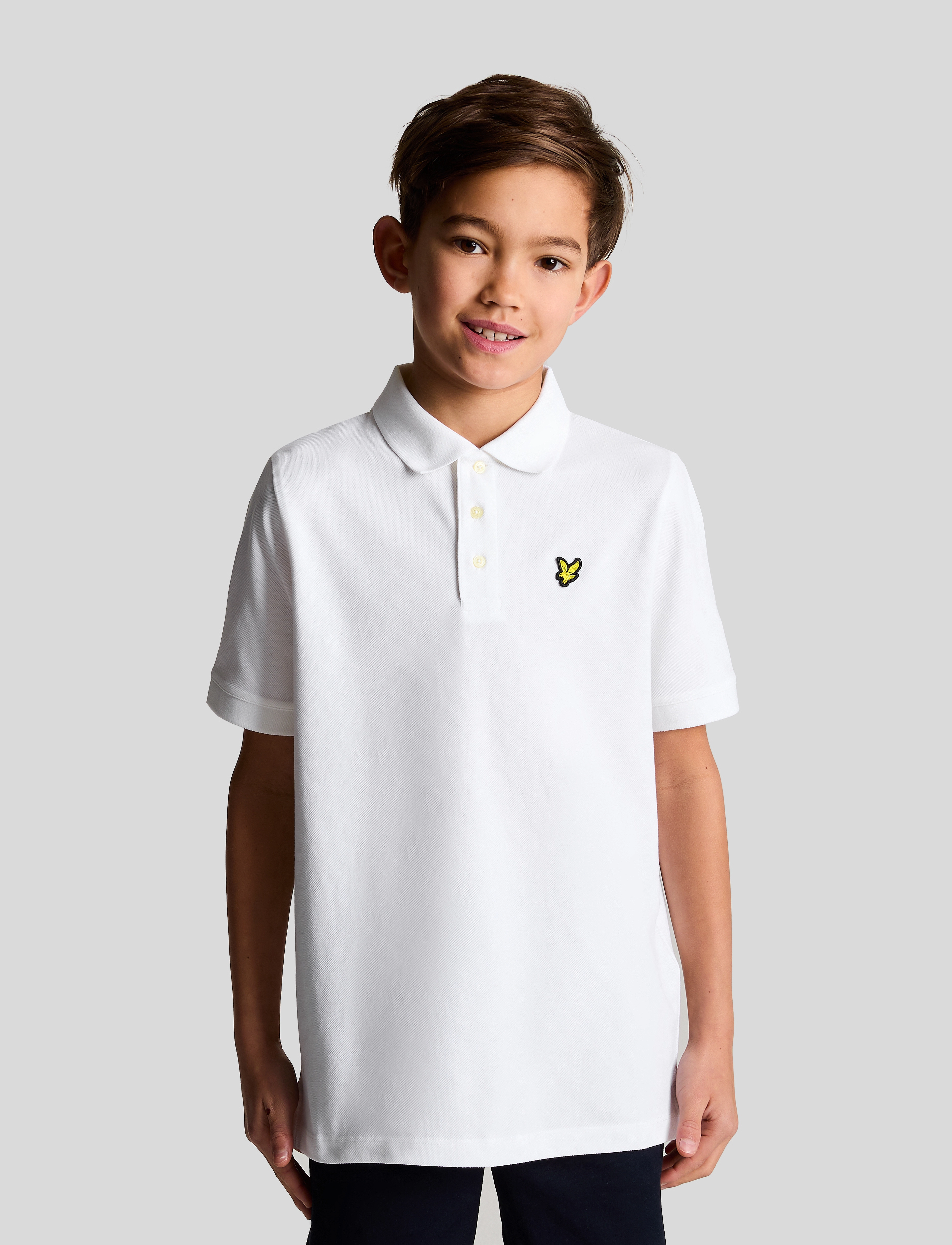 Lyle & Scott Plain Polo Shirt, 164-170, Shirts, Weiß - Short-sleeved Kinder
