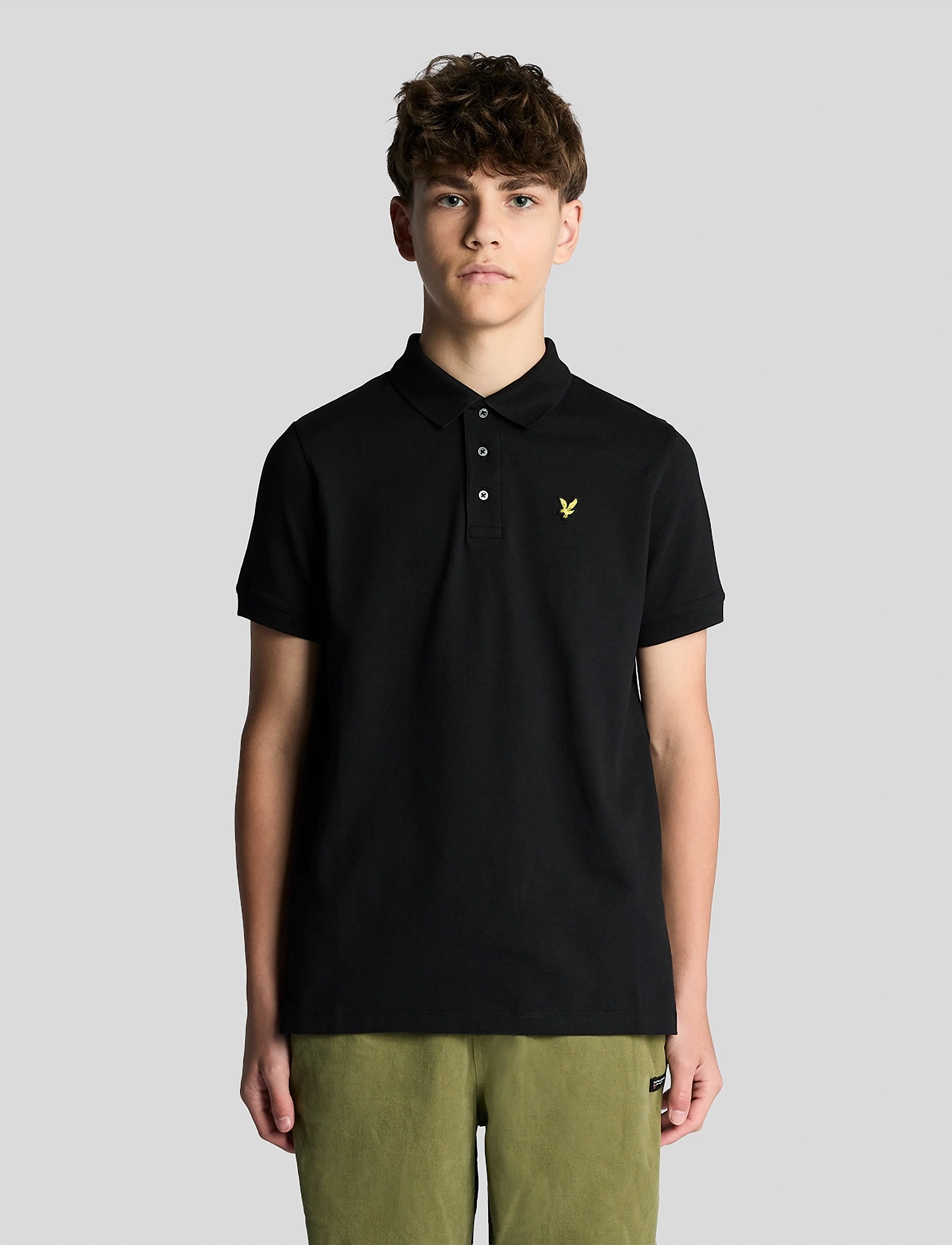 Lyle & Scott Plain Polo Shirt, 122-128, Shirts, Schwarz - Short-sleeved Kinder