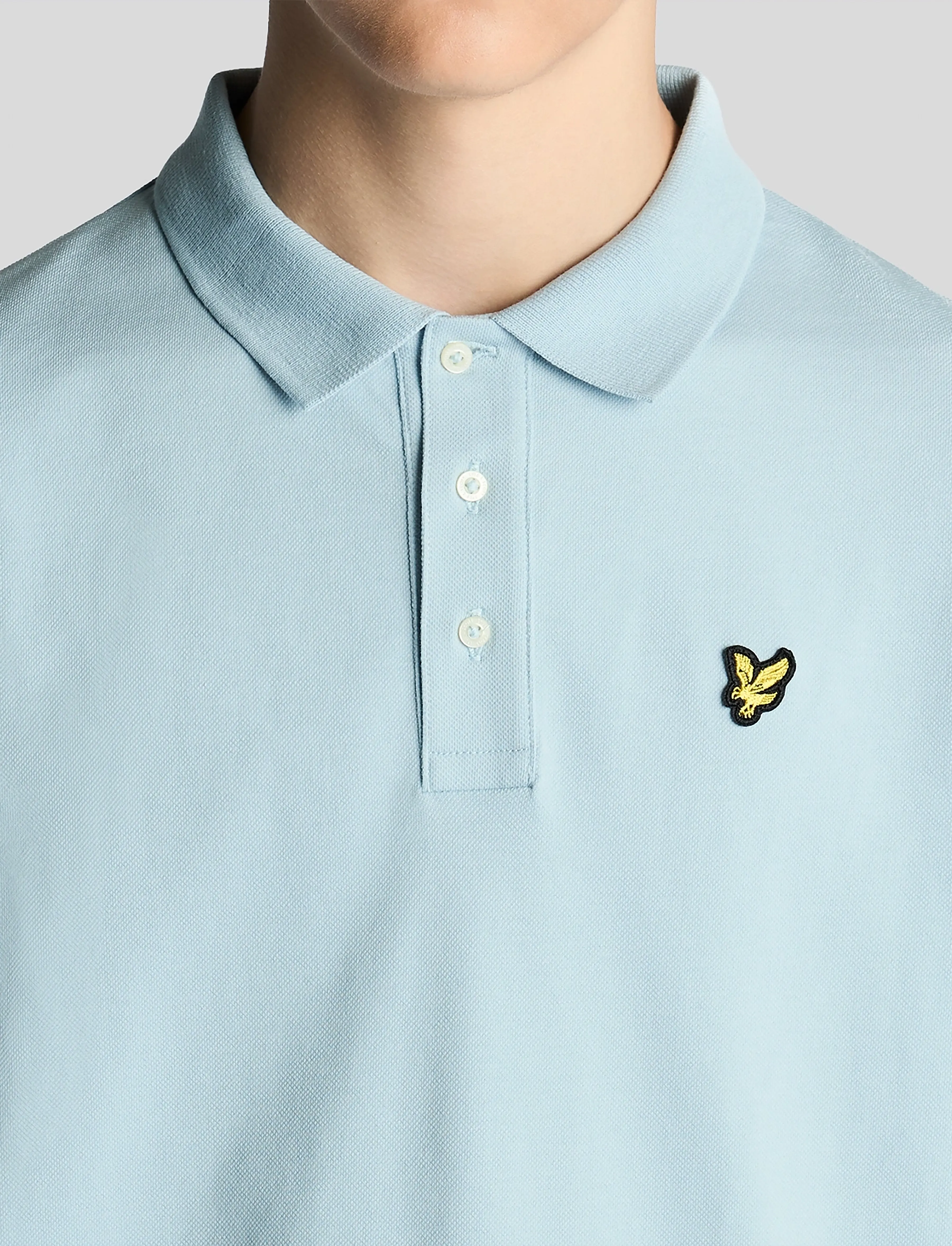 Lyle & Scott - Plain Polo Shirt - kortärmade pikéer - w596 opal blue - 4