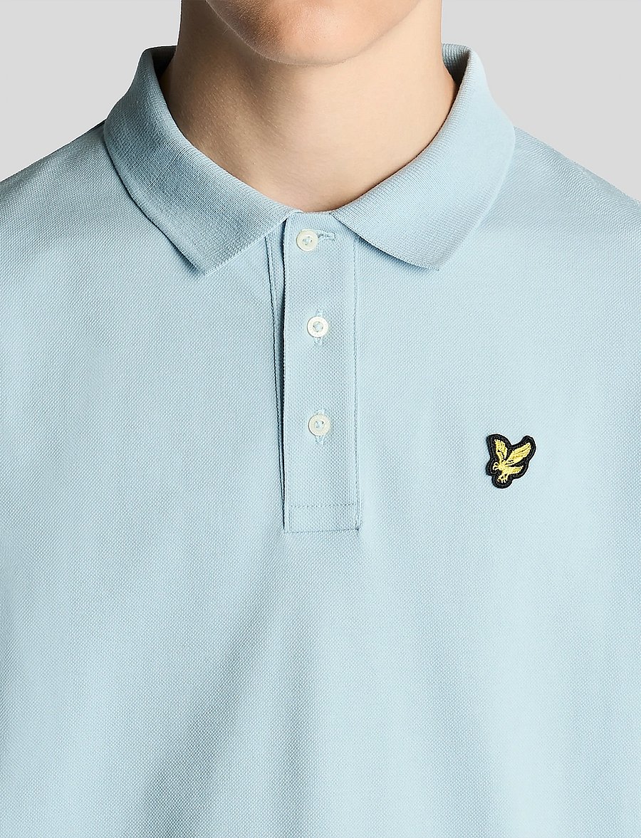 Lyle & Scott - Plain Polo Shirt - kortärmade pikéer - w596 opal blue - 4