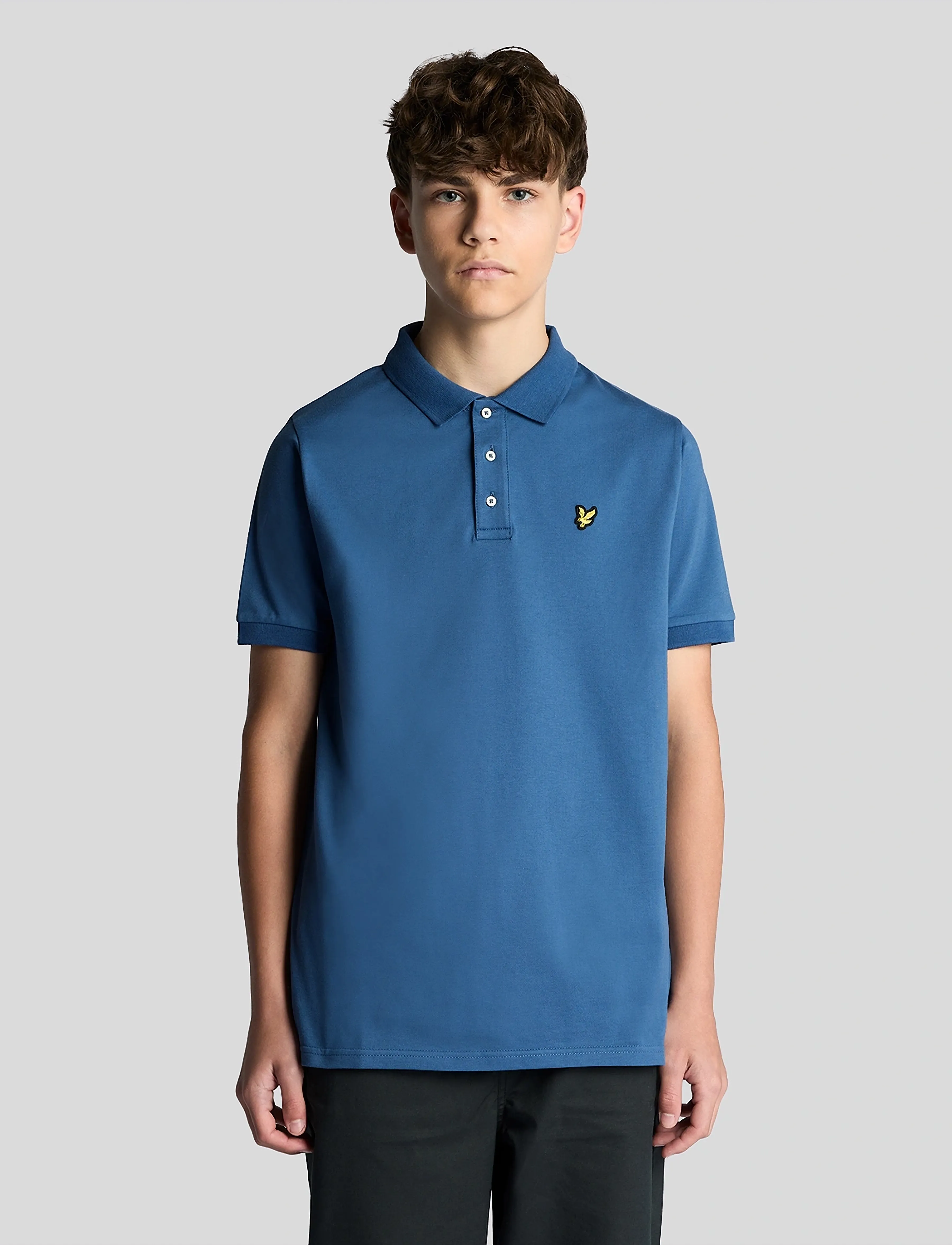 Lyle & Scott Plain Polo Shirt, 128-134, Shirts, Blau - Short-sleeved Kinder