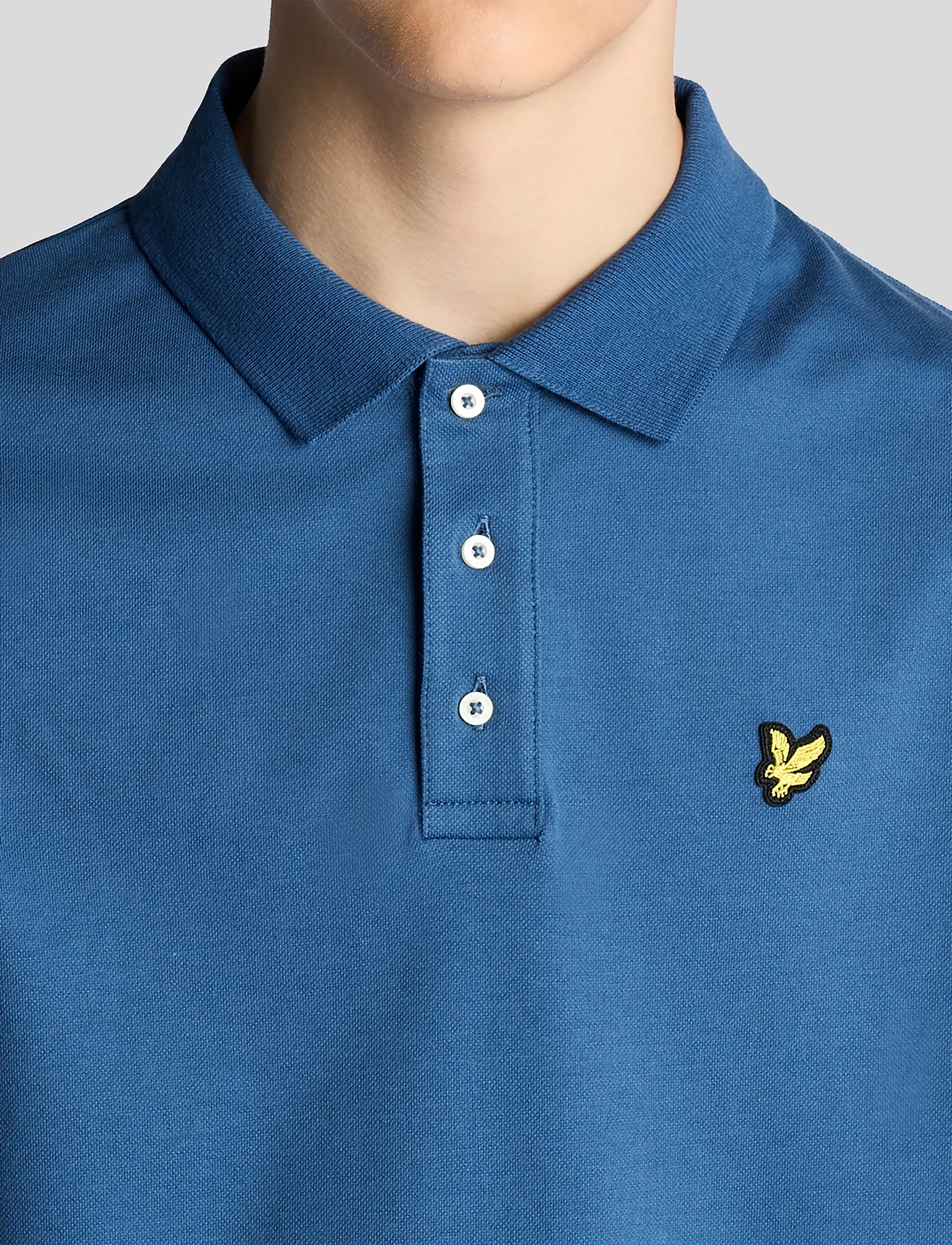 Lyle & Scott - Plain Polo Shirt - short-sleeved polos - z411 dark cornflower - 4