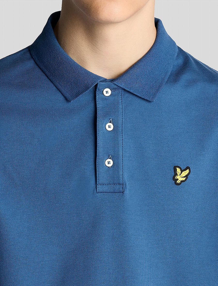 Lyle & Scott - Plain Polo Shirt - kurzärmelig - z411 dark cornflower - 4
