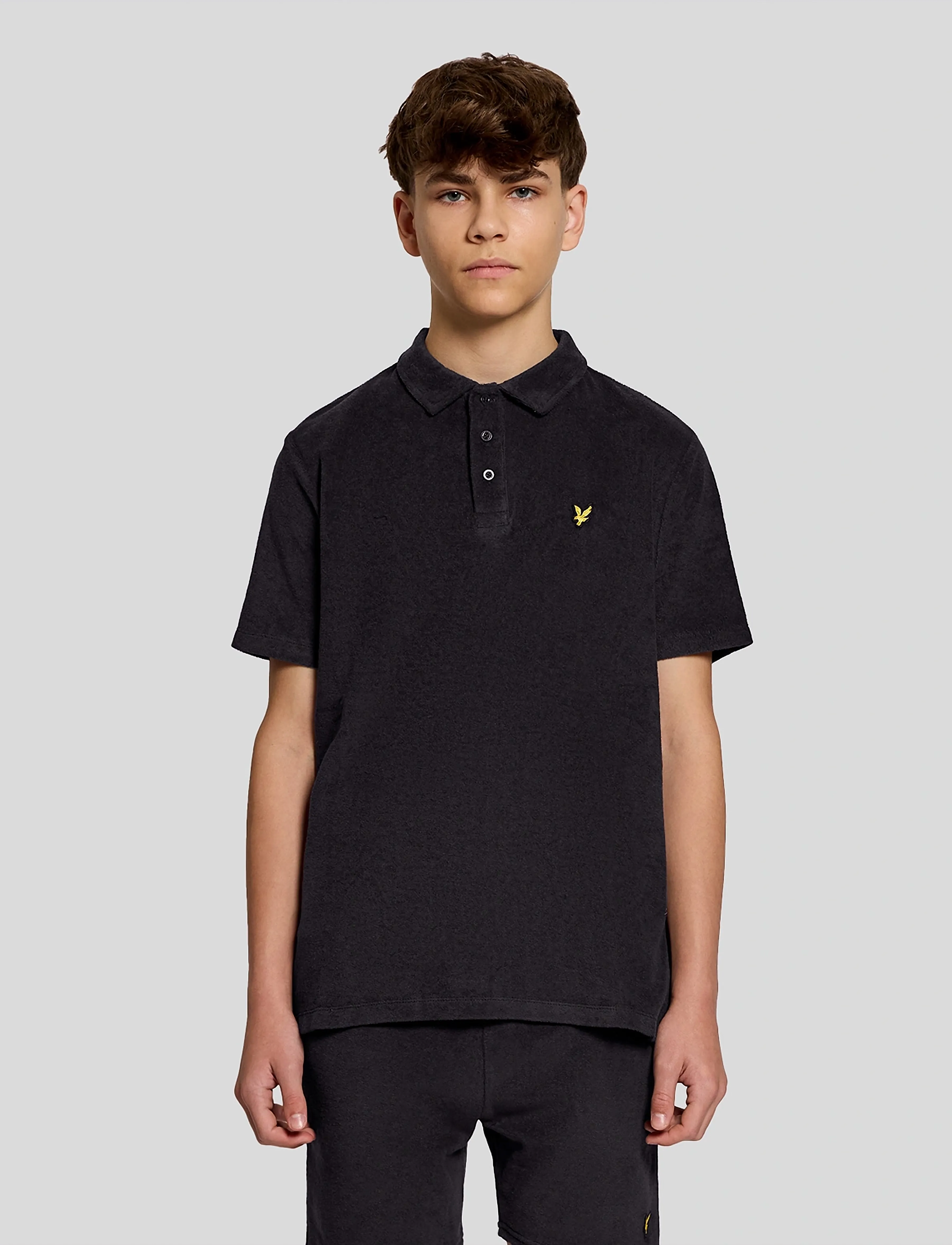 Lyle & Scott Towelling Polo Shirt, 170-176, Shirts, Marineblau - Short-sleeved Kinder