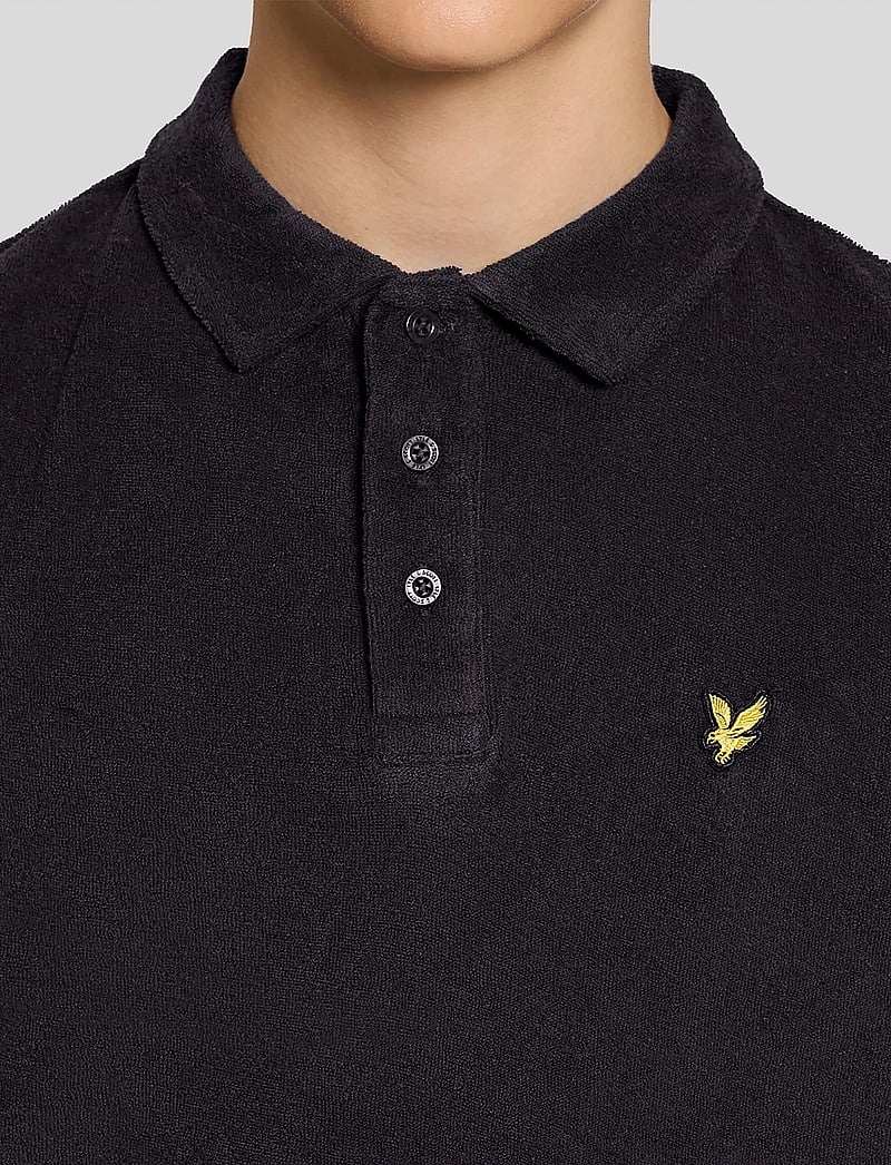 Lyle & Scott - Towelling Polo Shirt - kortærmede poloer - z271 dark navy - 5