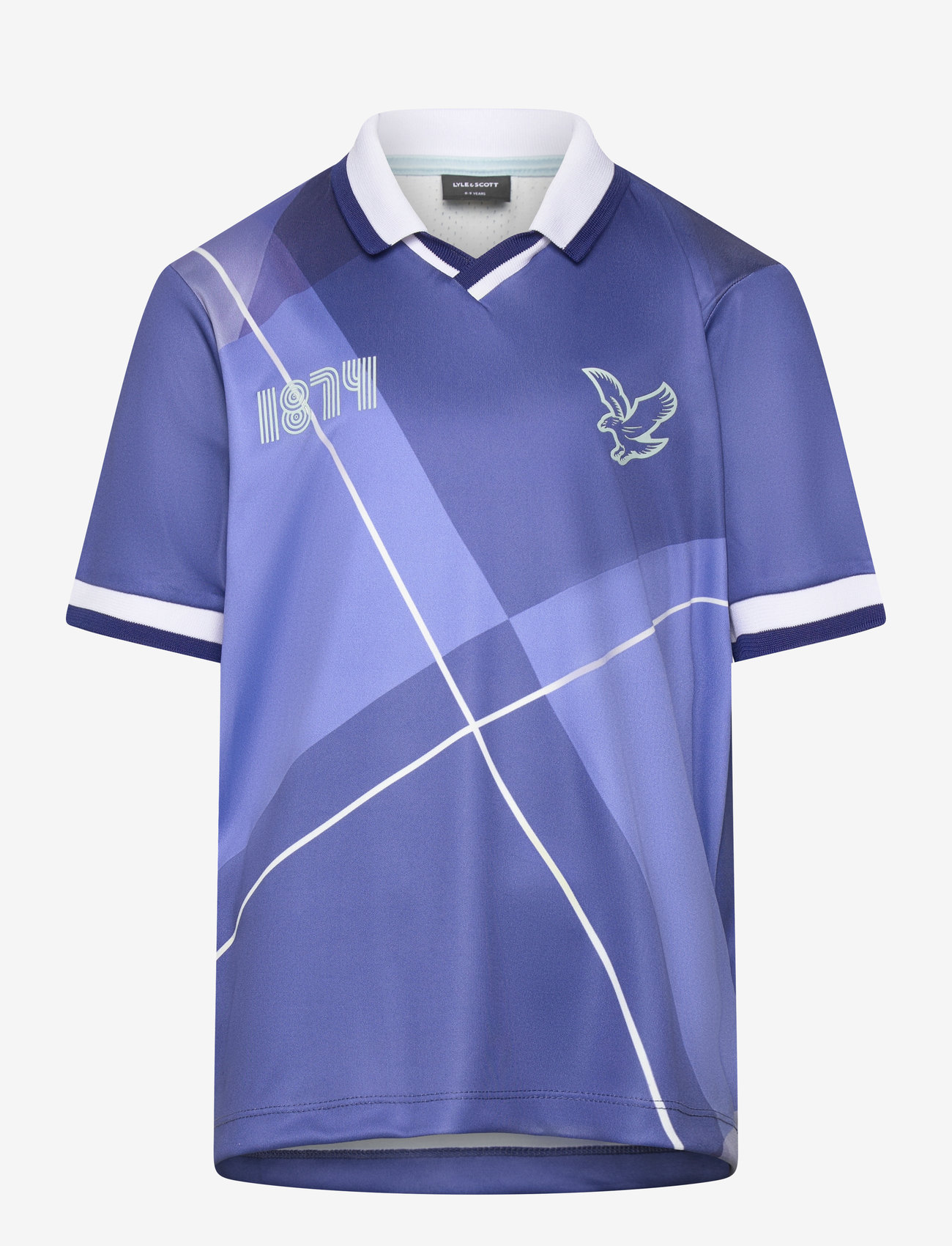 Lyle & Scott - Oversized Print Argyle Polo Shirt - spordisärgid - x578 now blue - 0