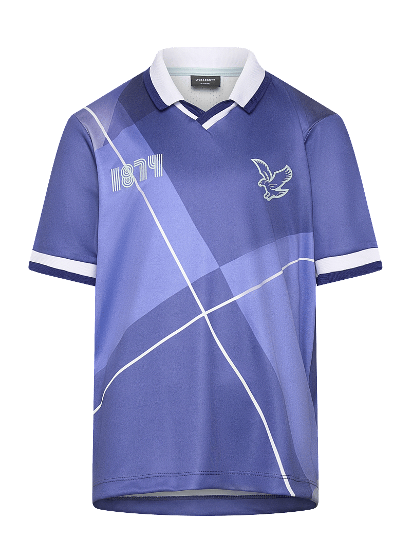Lyle & Scott - Oversized Print Argyle Polo Shirt - spordisärgid - x578 now blue - 0