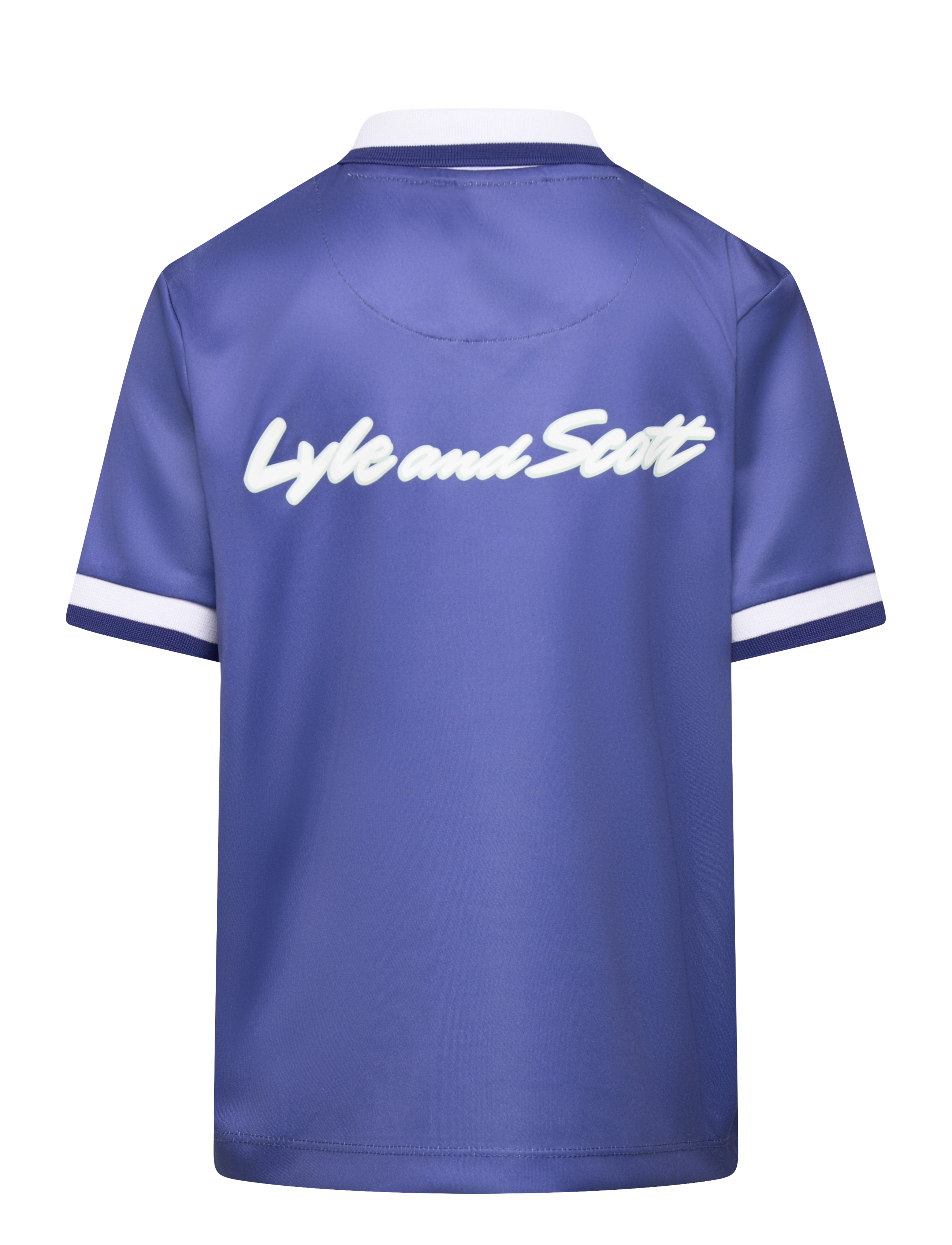 Lyle & Scott - Oversized Print Argyle Polo Shirt - x578 now blue - 1
