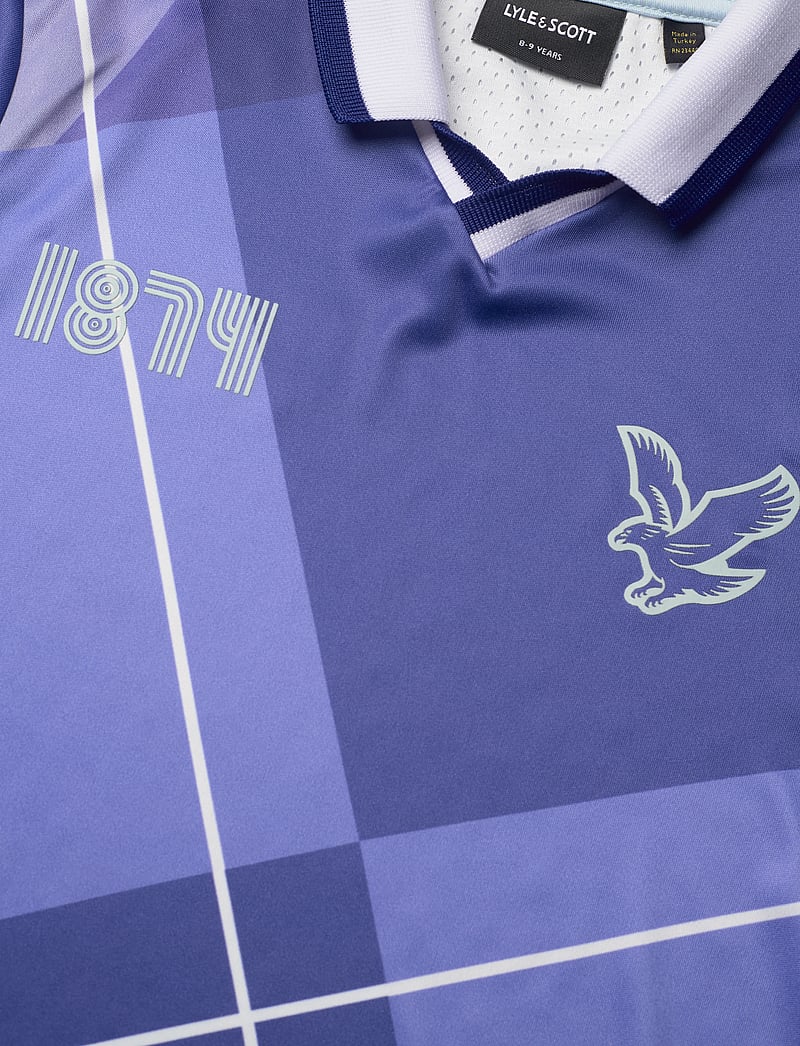 Lyle & Scott - Oversized Print Argyle Polo Shirt - spordisärgid - x578 now blue - 2