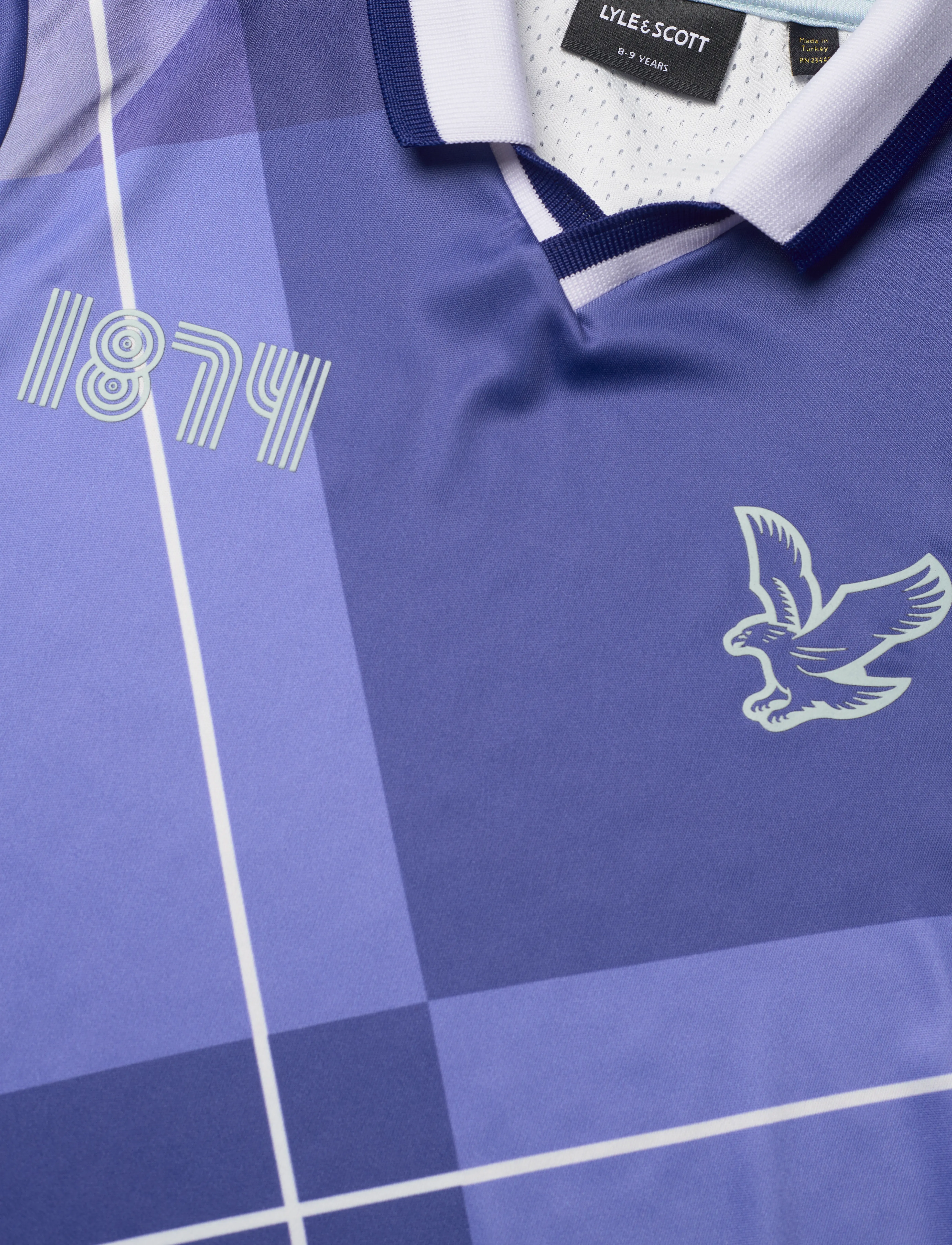 Lyle & Scott - Oversized Print Argyle Polo Shirt - x578 now blue - 2