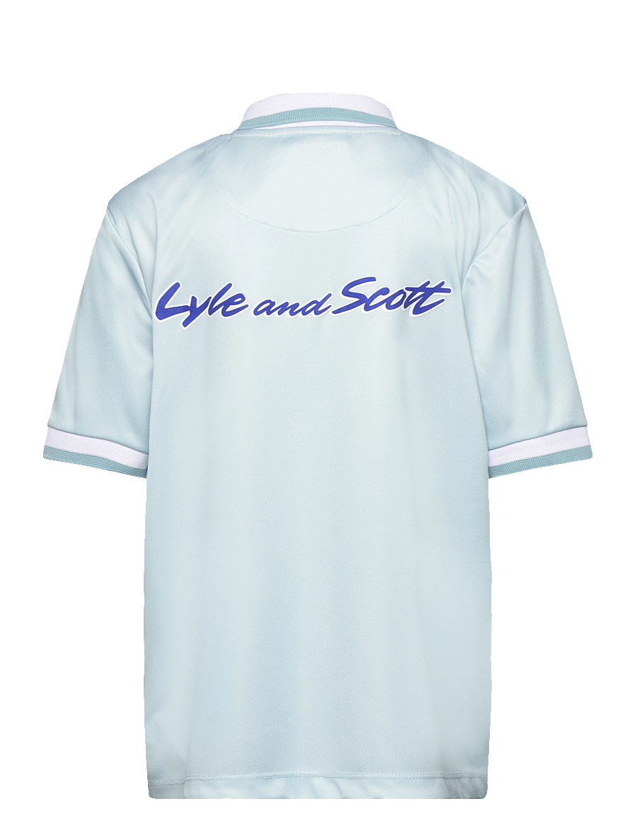Lyle & Scott - Oversized Print Argyle Polo Shirt - x581 ambient green - 1