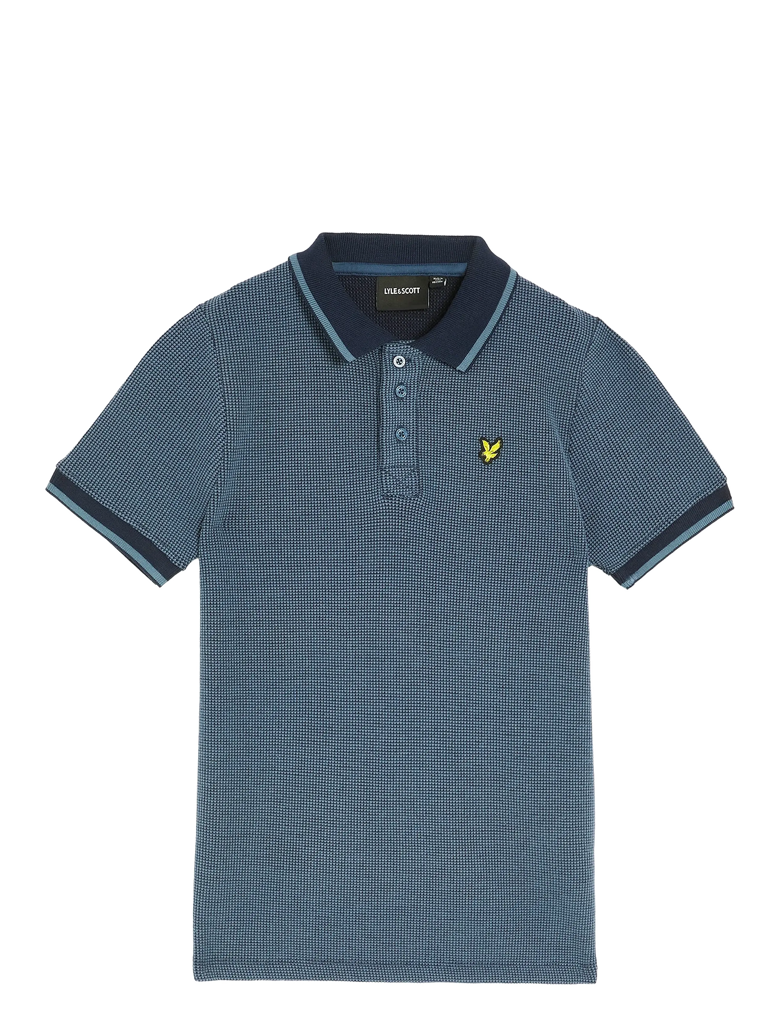 Lyle & Scott Two Tone Waffle Polo Shirt - Poloshirts - DARK NAVY / blue