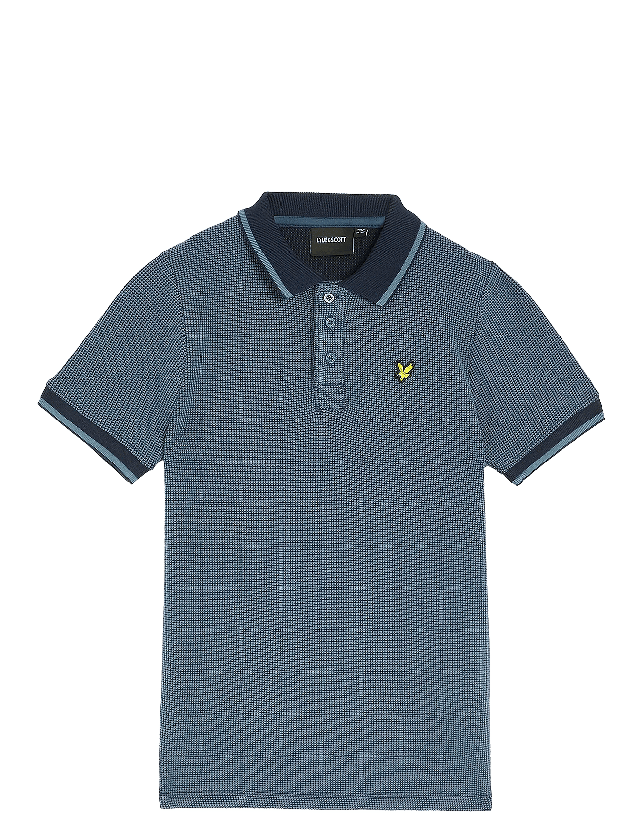 Two Tone Waffle Polo Shirt - DARK