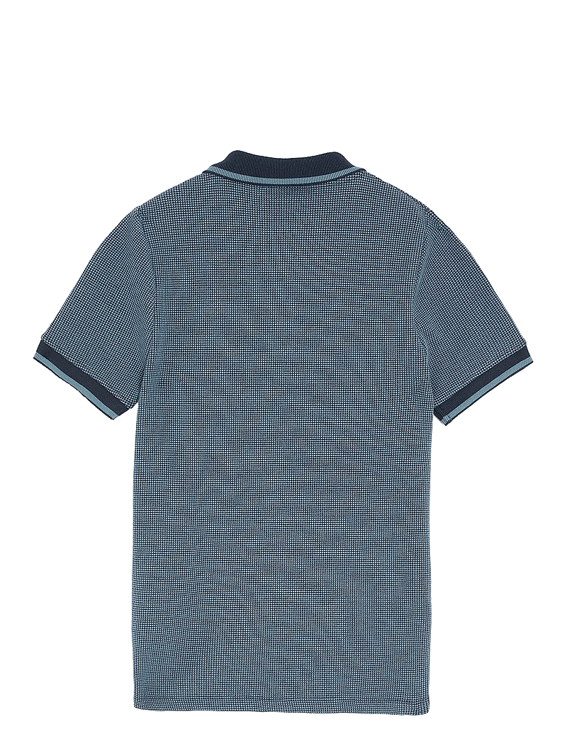 Lyle & Scott - Two Tone Waffle Polo Shirt - kortærmede poloer - dark navy - 1